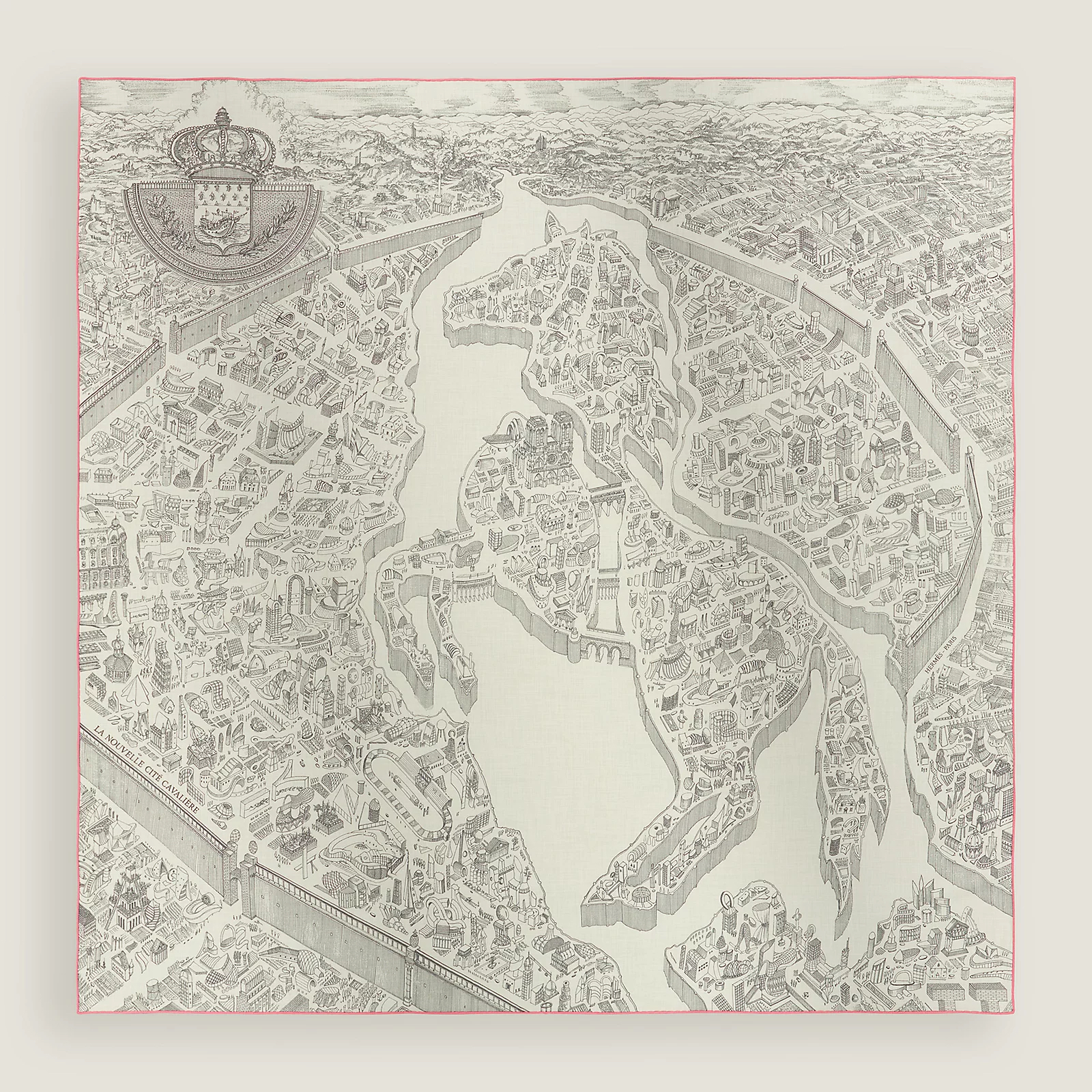 Hermès 全新🆕 絲絨混紡 La Nouvelle Cite Cavaliere 圖案 圍巾