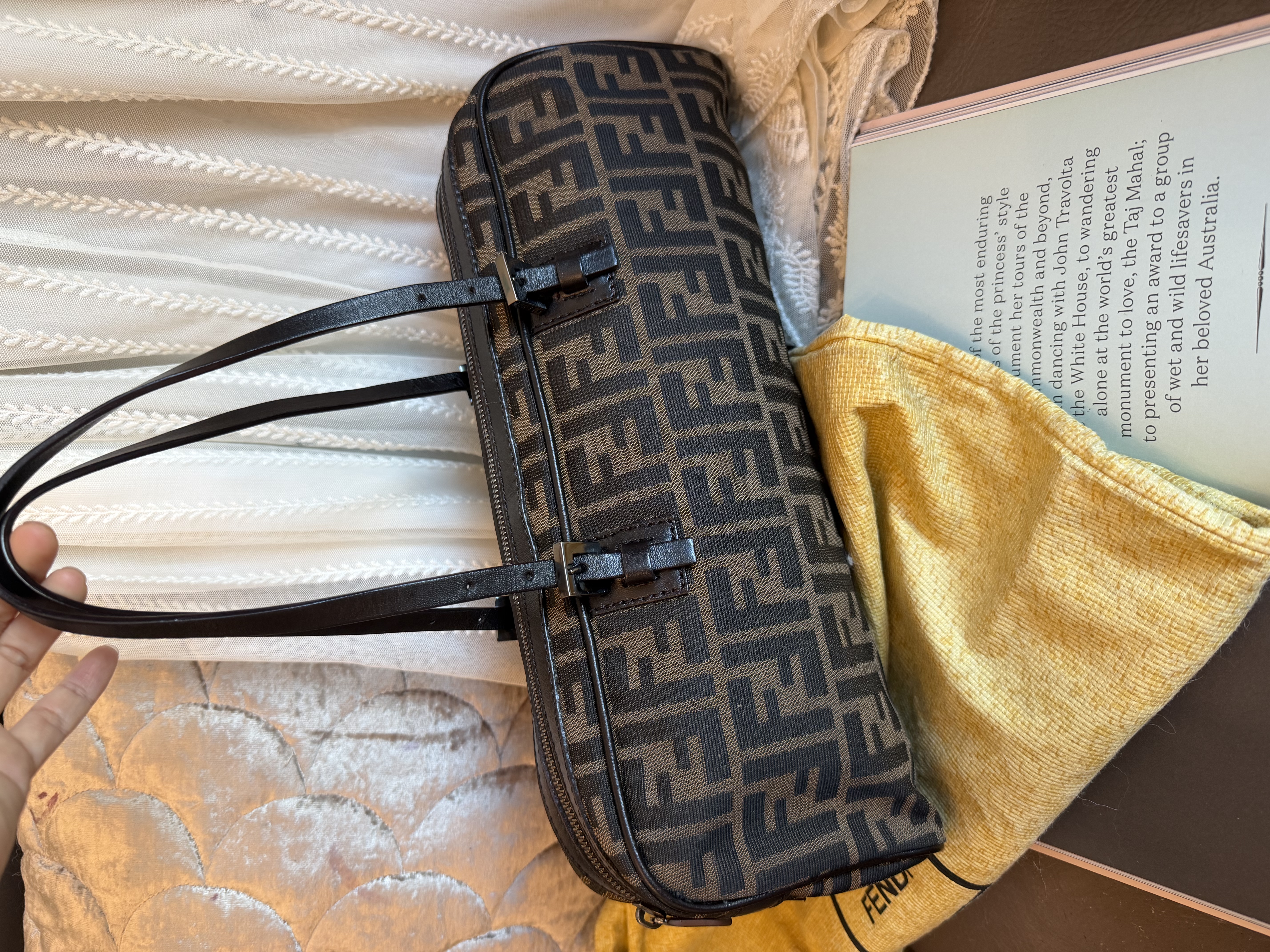 fendi  baguette bag /east west bag 