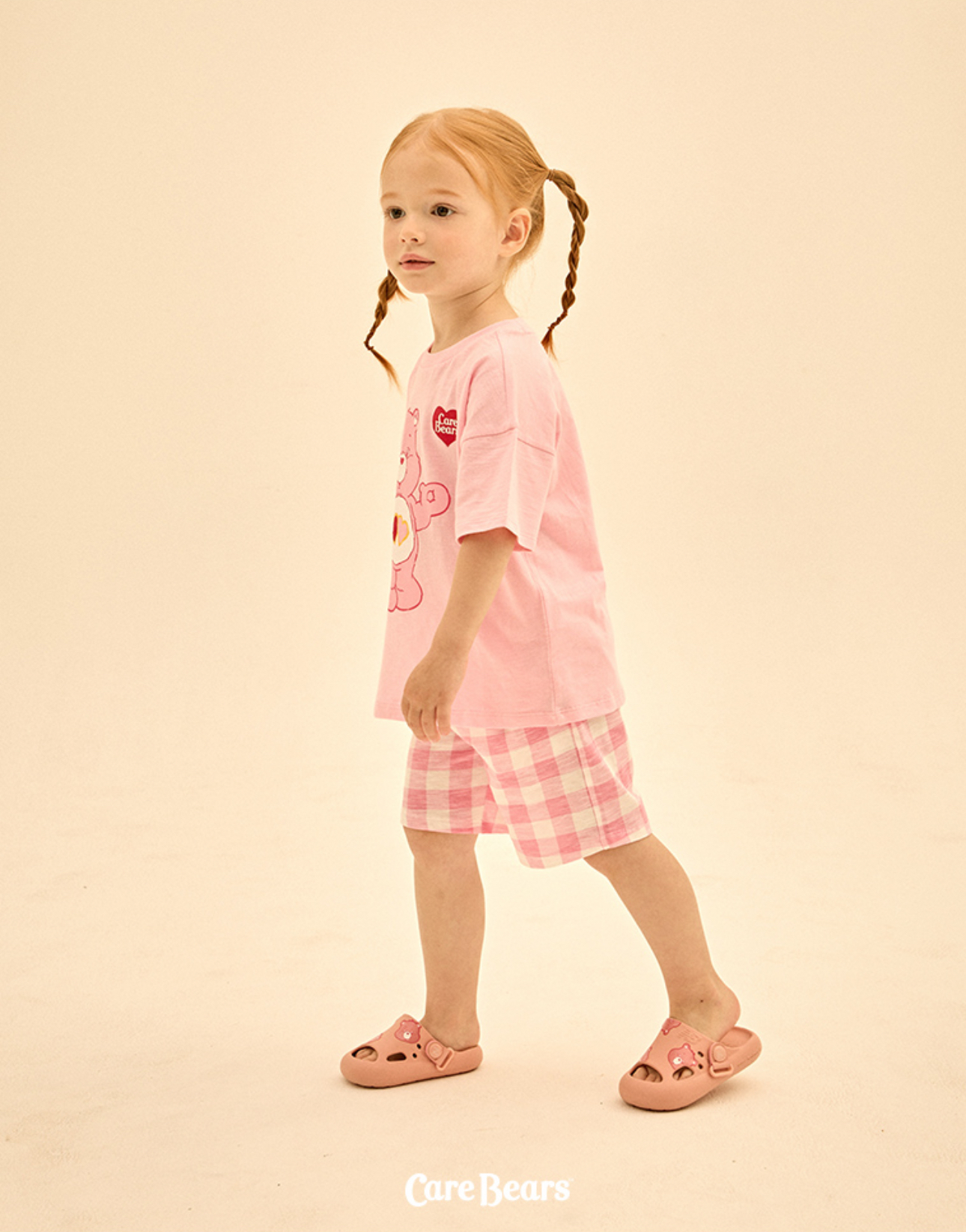 ☀️預訂 韓國直送☀️🇰🇷正版Care Bears兩色愛心生日小熊印花格紋上下套裝
