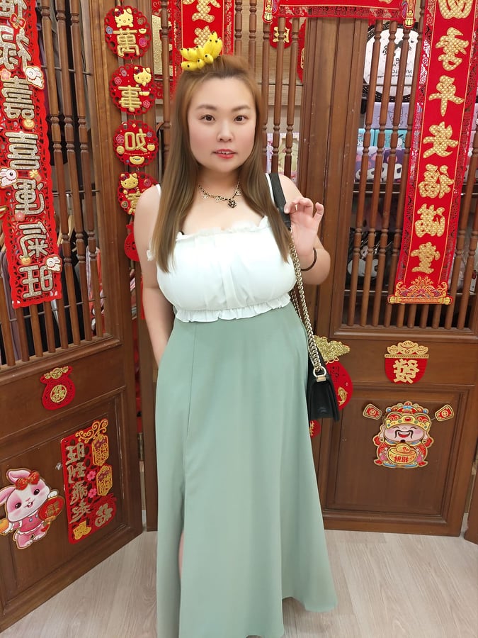 TW#5183 优雅吊带开叉连衣裙