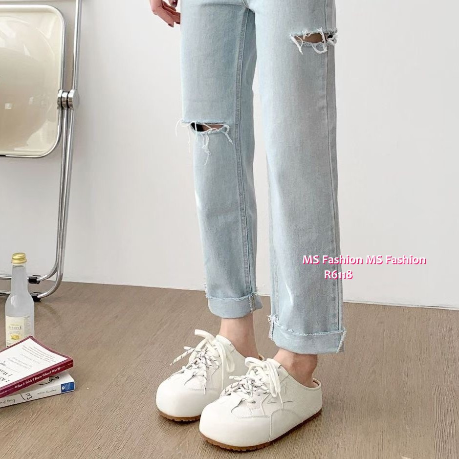 R6118 韓國🇰🇷真皮星星後拖sneakers