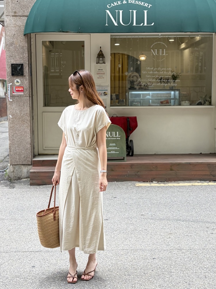 The Timeless Wrap Dress (Beige)