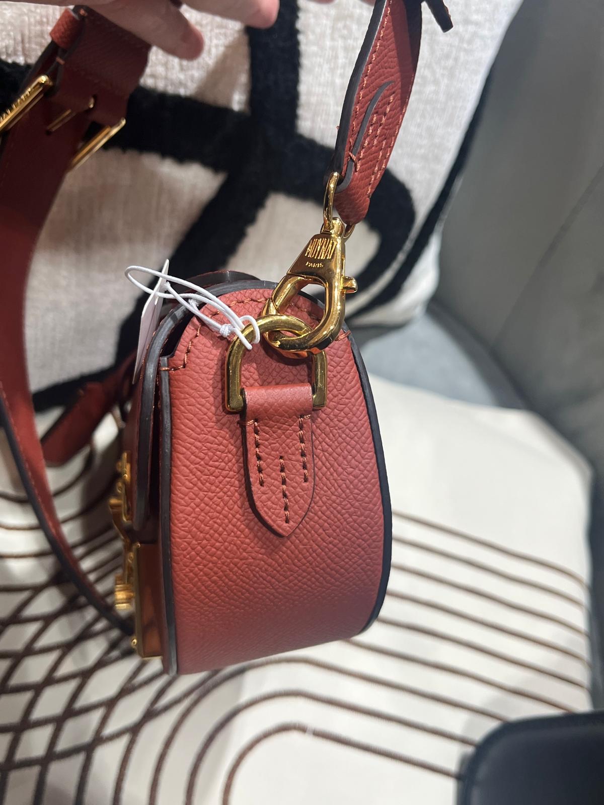 MOYNAT Flori  小牛皮手提兩用馬鞍包.紅棕,100%Authentic, 98%New