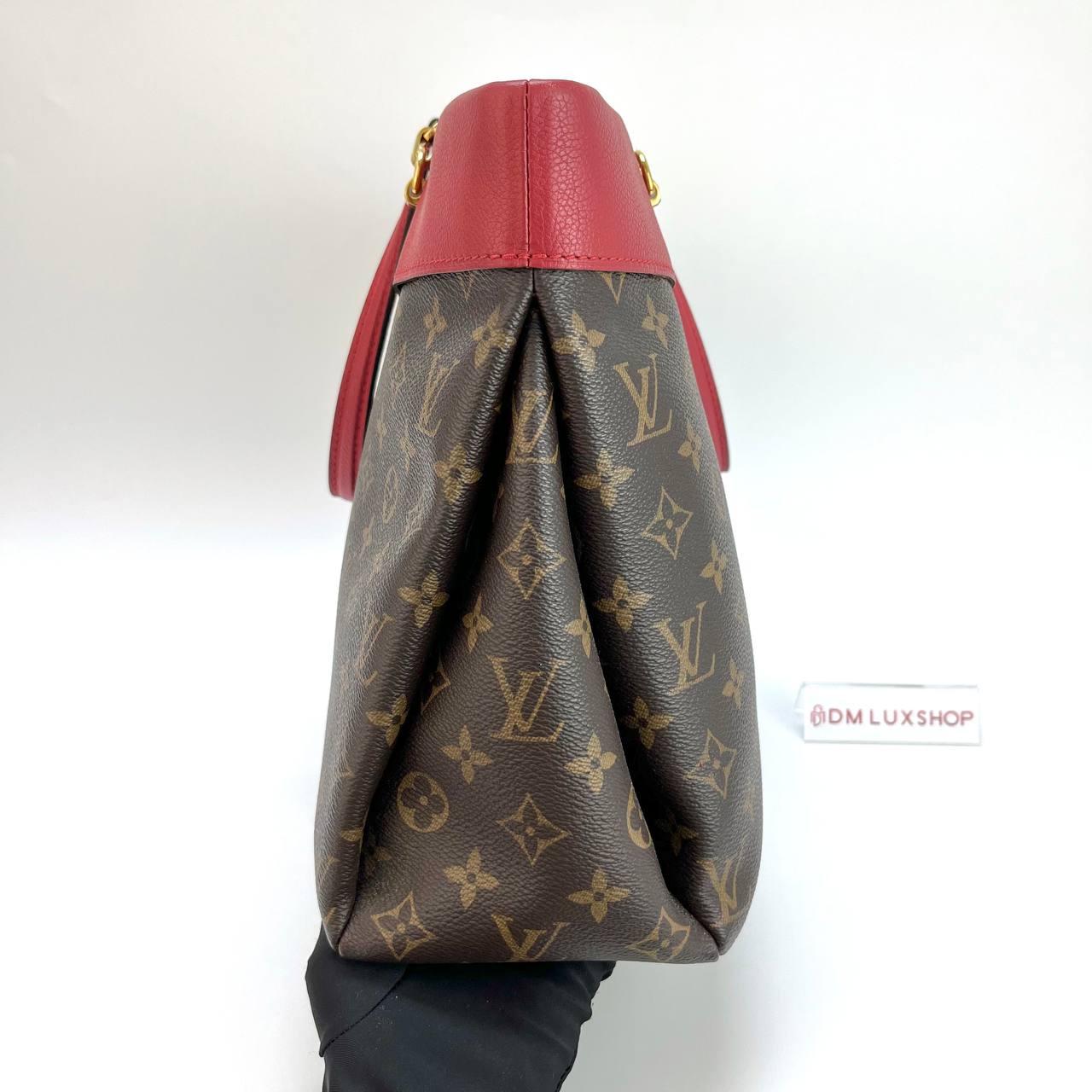 LV Red Monogram Pallas Tote GHW