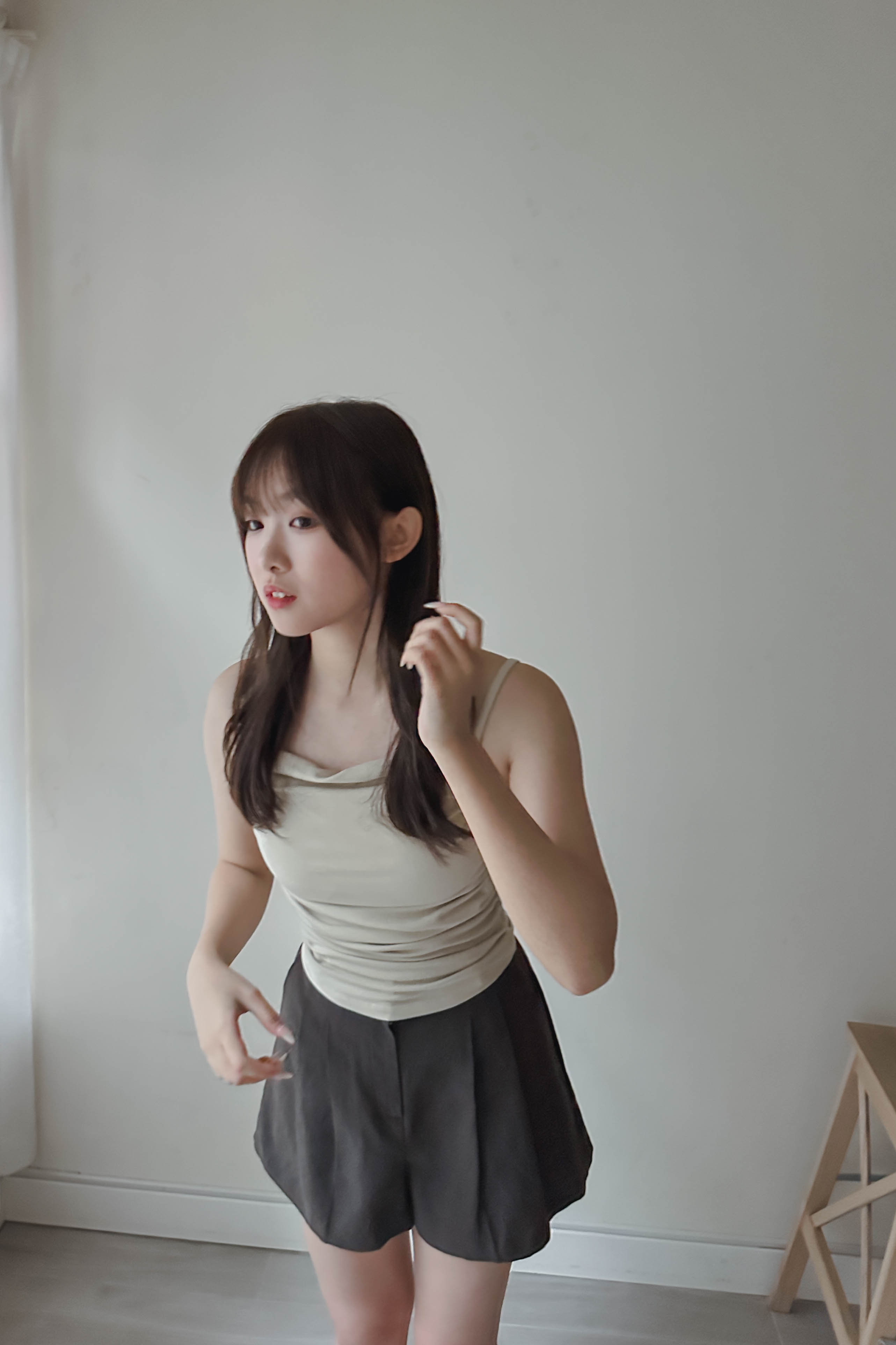 極顯瘦！皺褶幼帶Bra Top (三色)