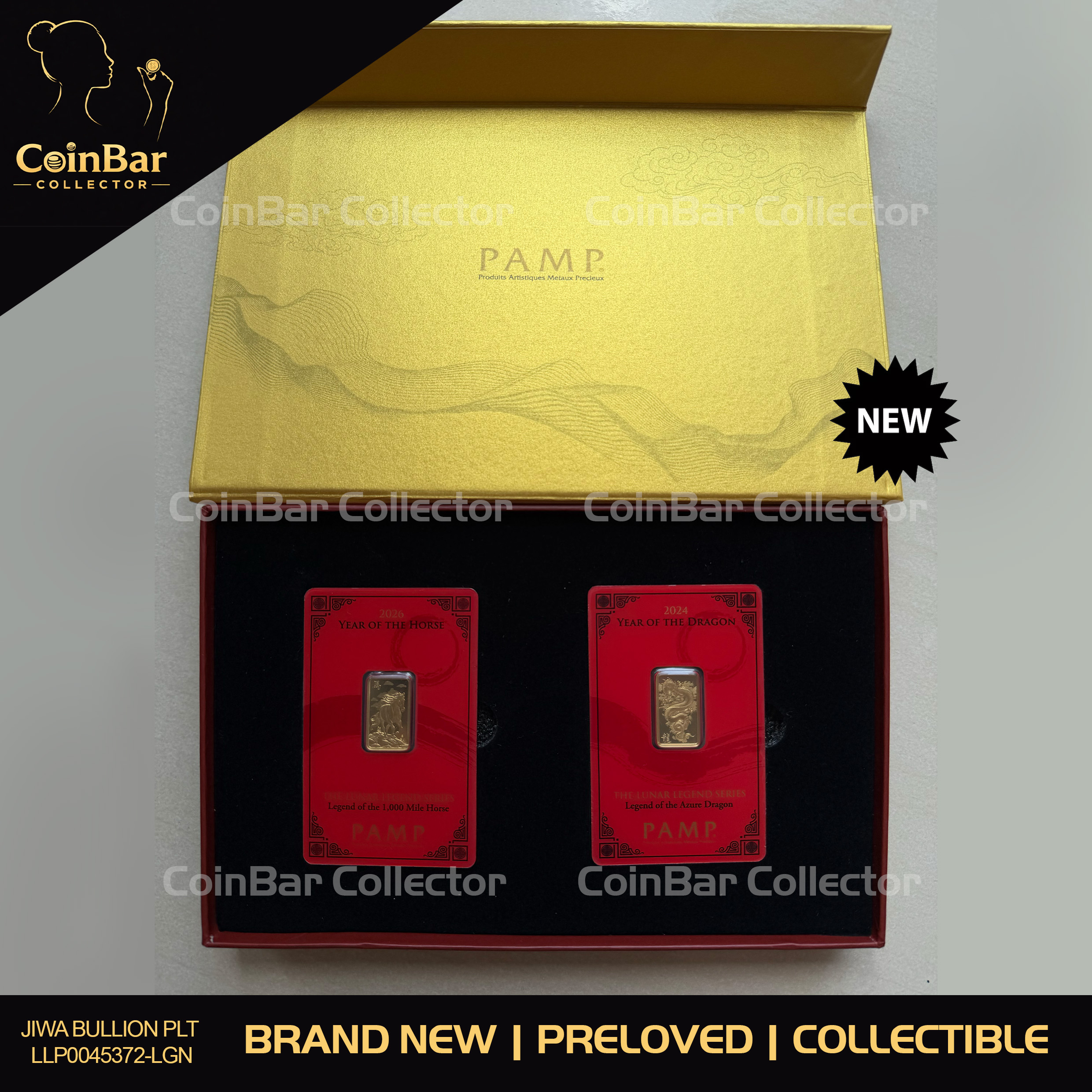 PAMP Lunar Dragon 5g + Horse 5g🇨🇭Swiss Fine Gold Bar Emas 999.9  龙马精神