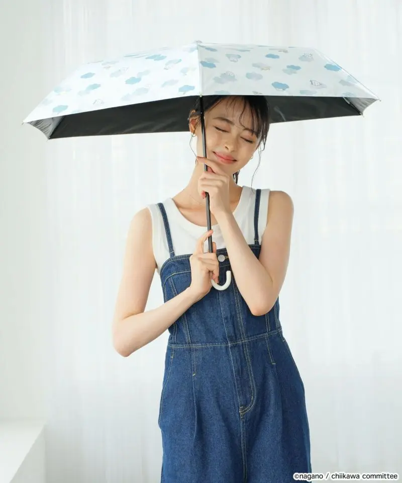 現貨🌸日本直送 | Wpc. Chiikawa吉伊卡哇縮骨遮雨傘/100%完全遮光摺疊傘/晴雨兼用雨具[50cm]UPF50+