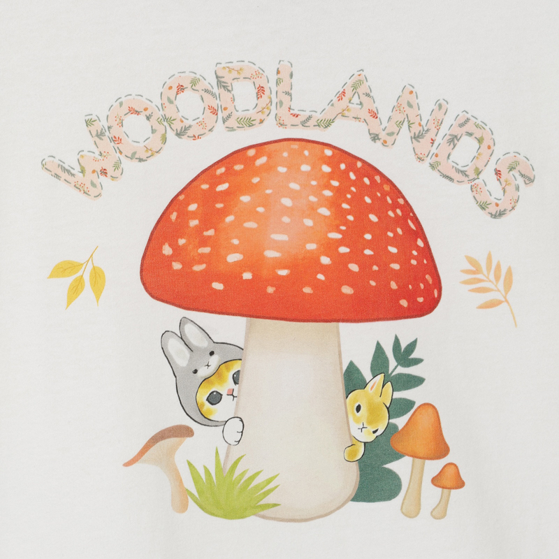 🎀【預訂】Mofusand Woodlands T卹兔子 - 白色 