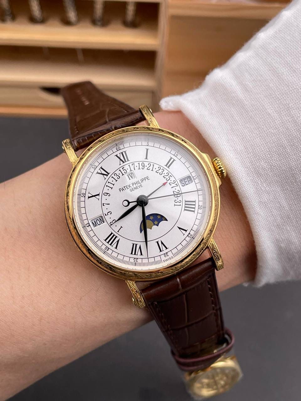 今日推荐🚞 V3版 百达翡丽古典超级复杂多功能5159 万年历系列腕表/38mm/9015机😍