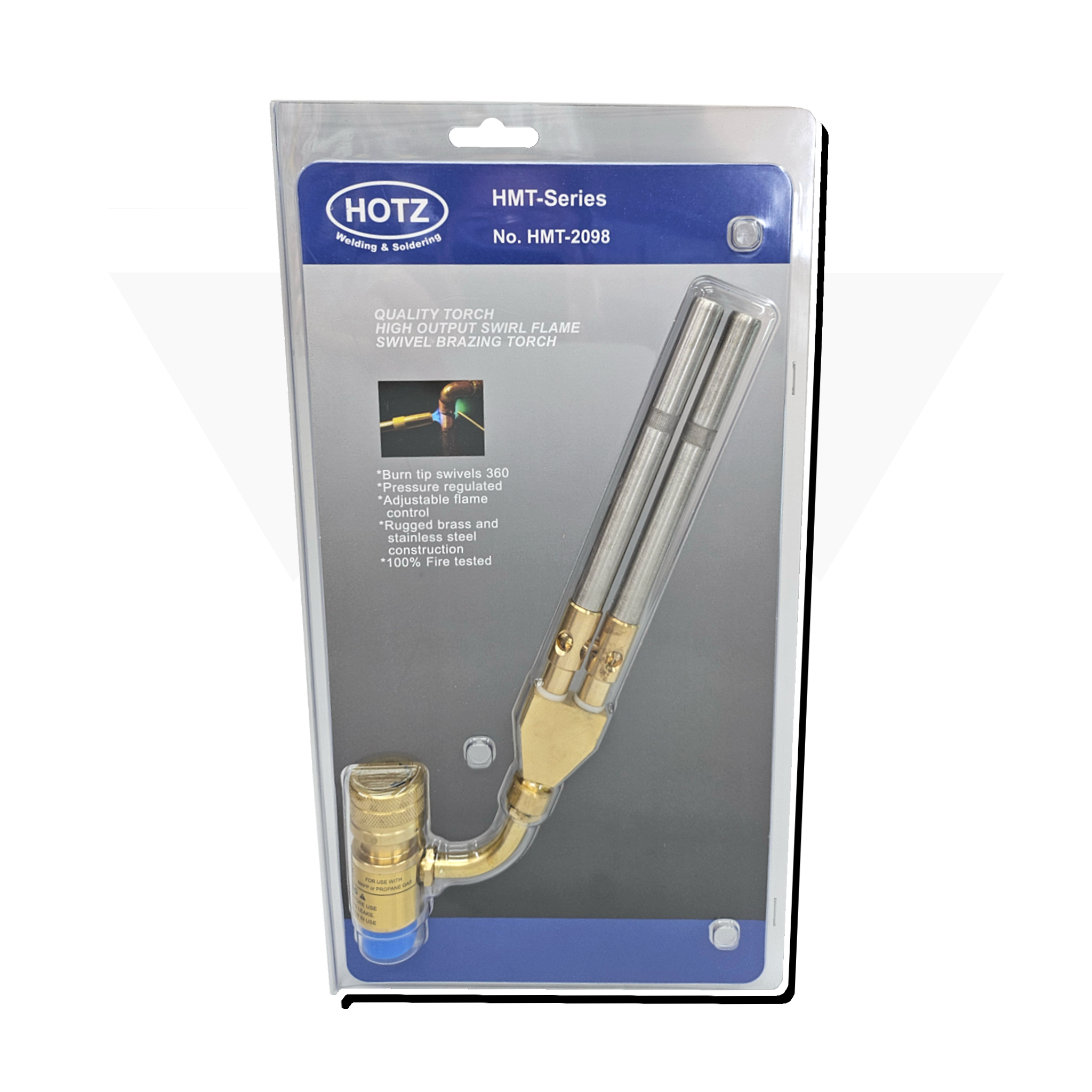 台灣 "HOTZ" HMT-2098 雙管 高温火槍 (黃氣槍) "HOTZ" (TWN) HMT-2098 Swivel Brazing Torch