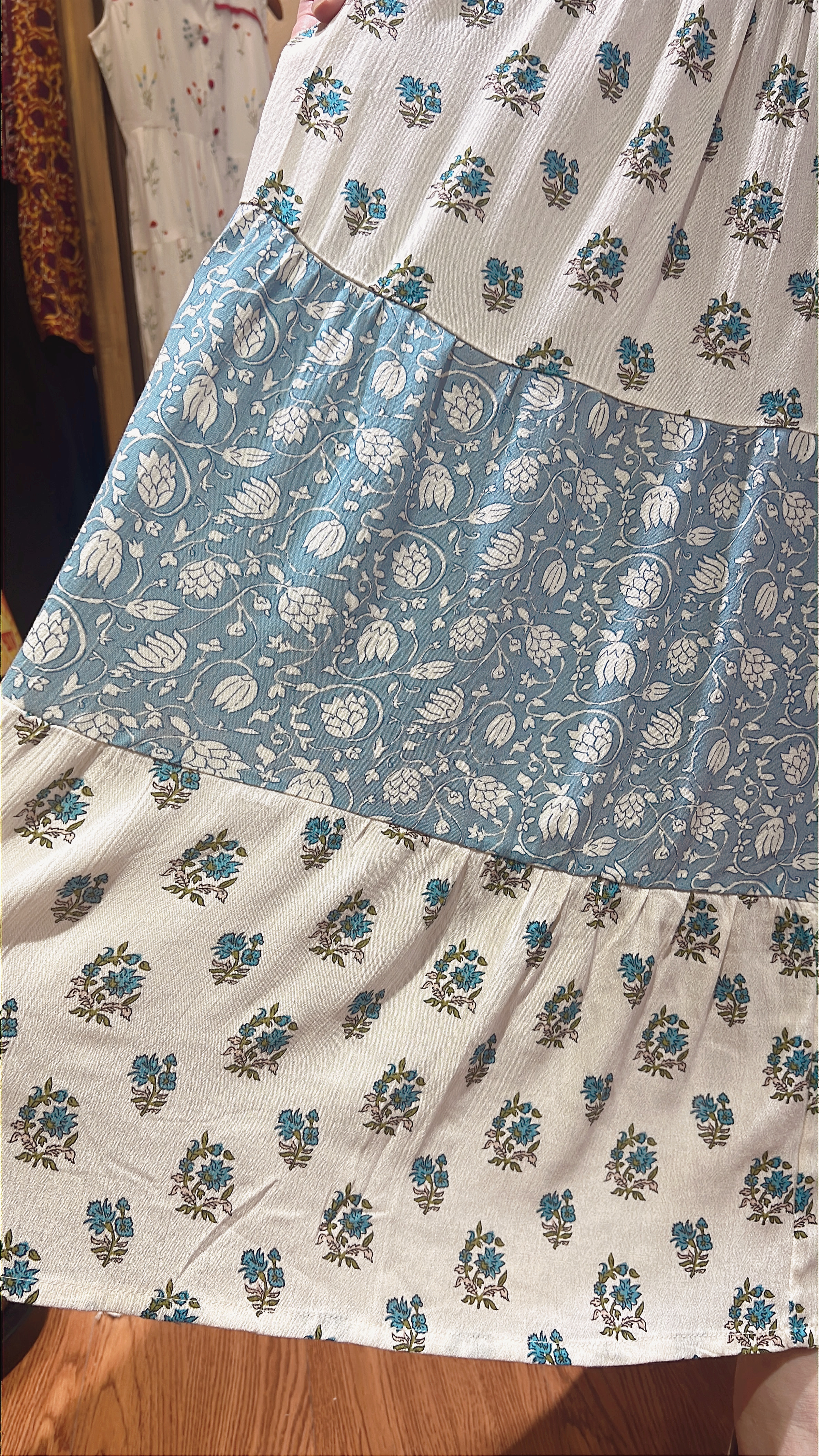 1963 Fog Blue Layer with Beige Skirt  37"