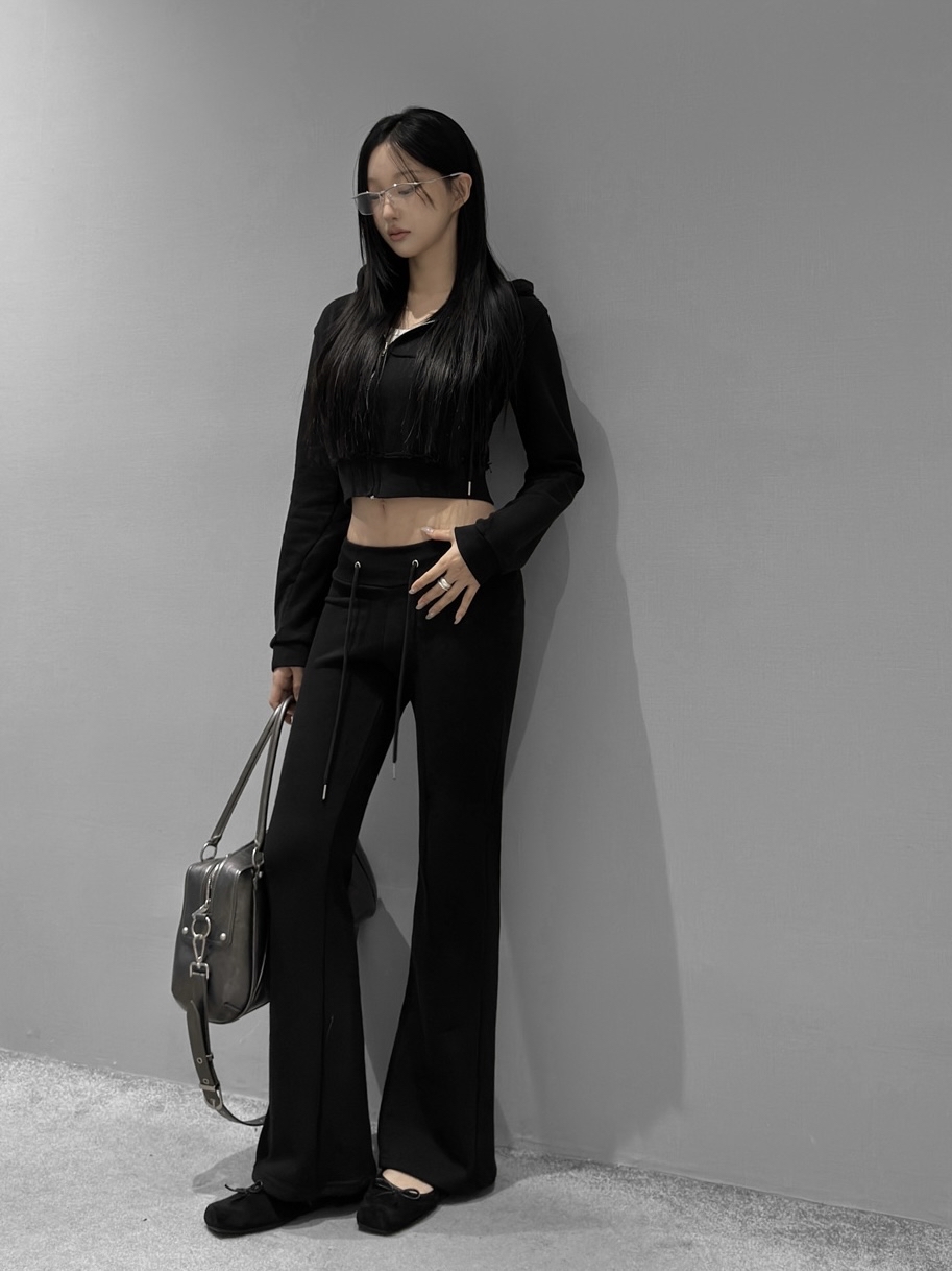 Eyelet Pocket Low Bootcut Pants