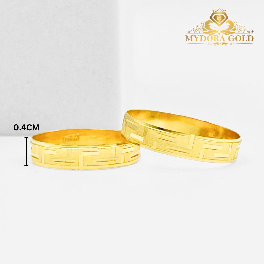 MYDORA Cincin Belah Rotan Greek Key l EMAS916/22K