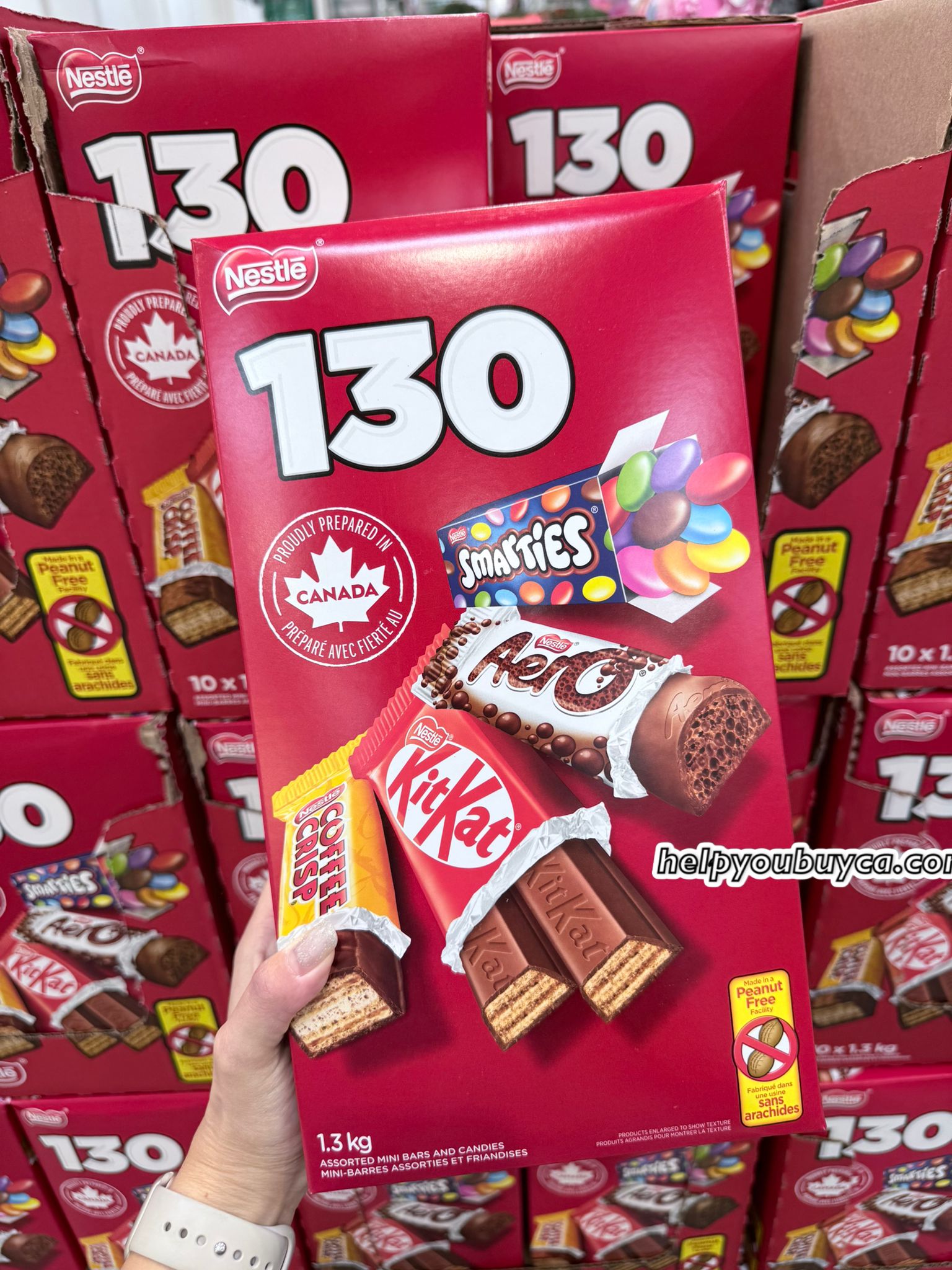 【加拿大限定 Coffee Crisp】雀巢 4合1 綜合迷你朱古力 Nestlé Assorted Mini Bars and Candies (1.3kg 超大包裝) - 包含 KitKat/Aero/Smarties