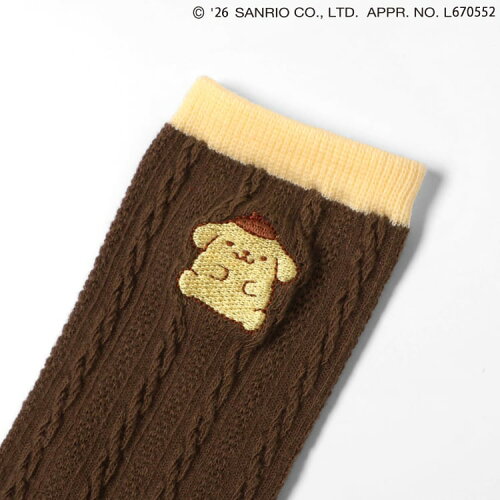🆕【⭐訂購⭐】🇯🇵日本直送 #Kitty / #Pompompurin 刺繡 麻花針織襪🌀 [ELJA-0149][261116]