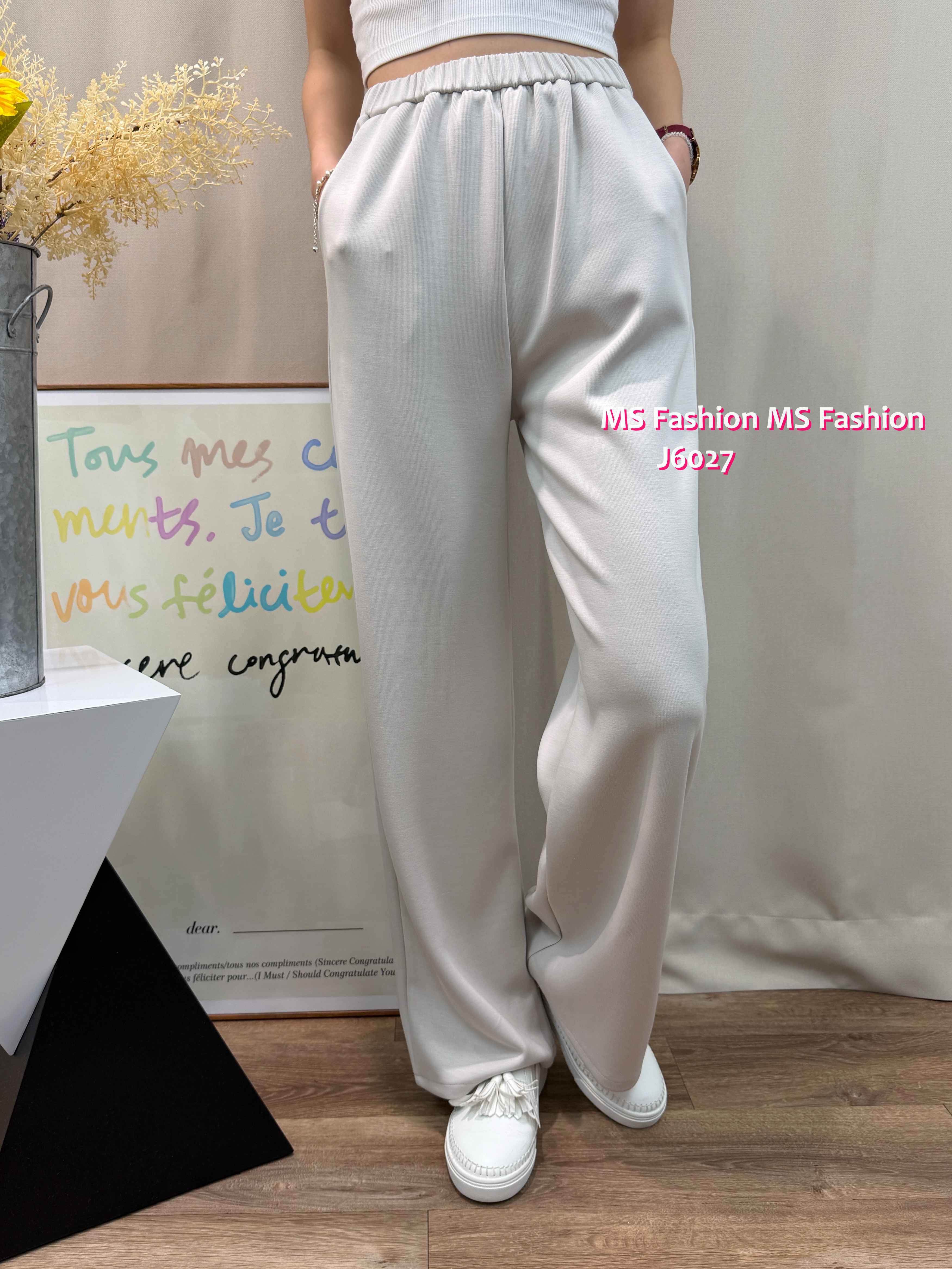 J6027 韓國🇰🇷百搭易襯闊筒褲