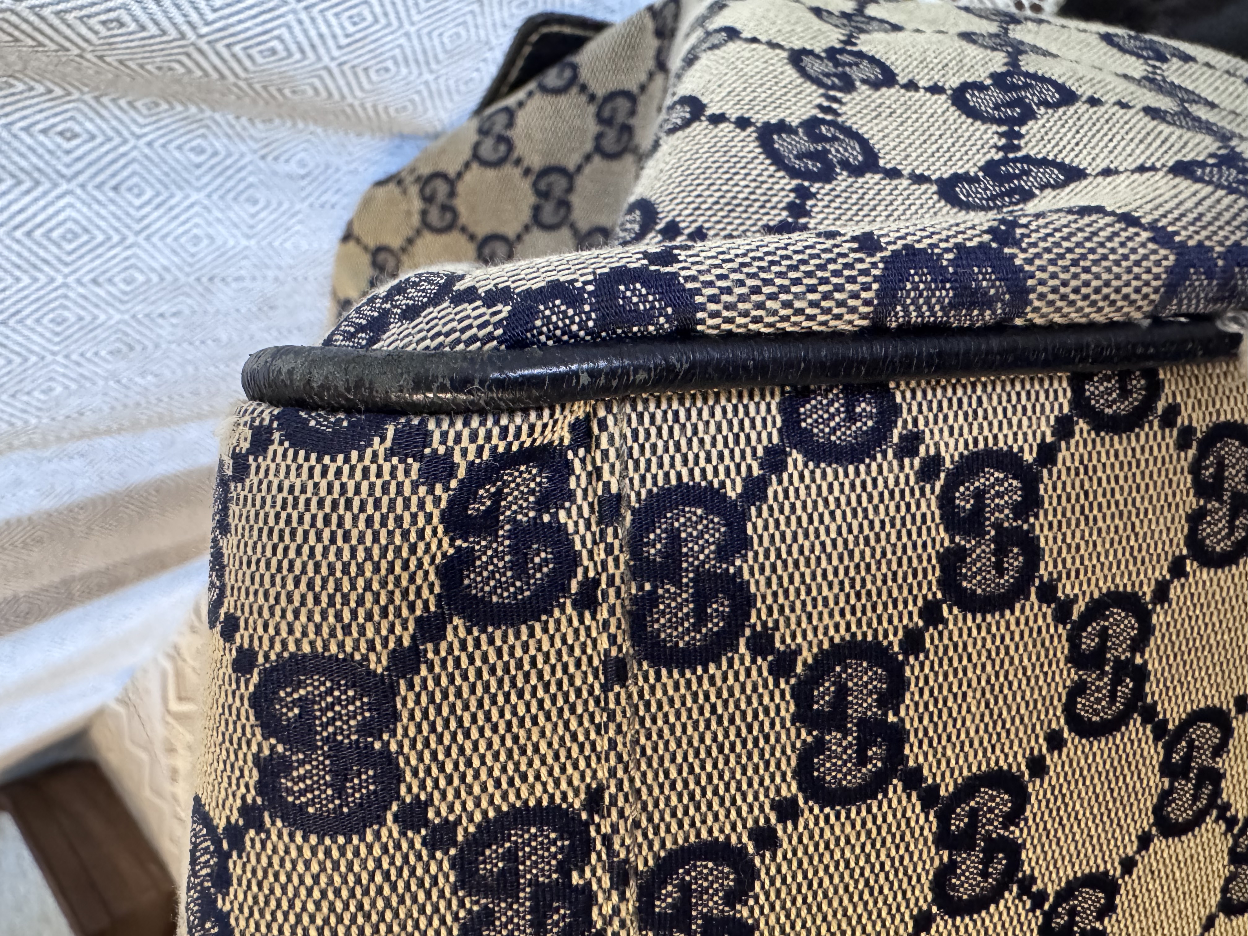 Gucci Vintage GG Supreme Sherry Line Top Travel Bag