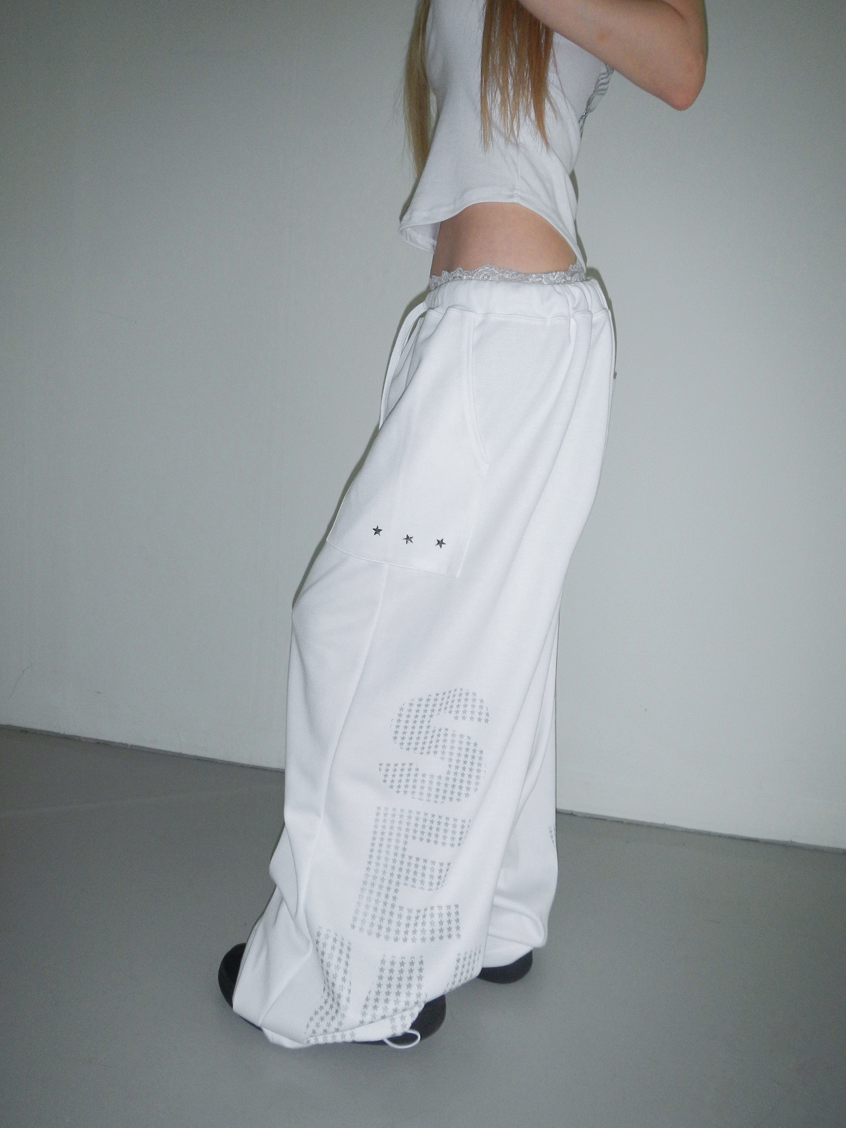 Rhinestone Wide-Leg Sweatpants