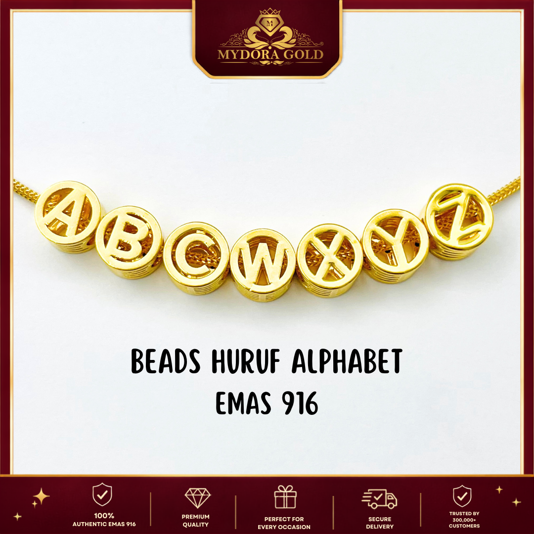 MYDORA Beads Huruf Alphabet (5G) l EMAS 916/22K