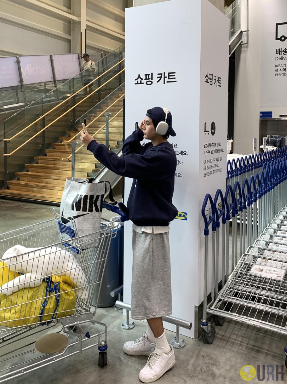 【100%保證韓國直送】Air Force 復古字樣 Overfit Cotton 大學衛衣 [6 color] RL114538