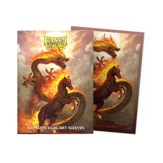 Dragon Shield - 100 Deck Protector Sleeves - Standard Size  Dual Art - Fire Horse 2026 - AT-12115