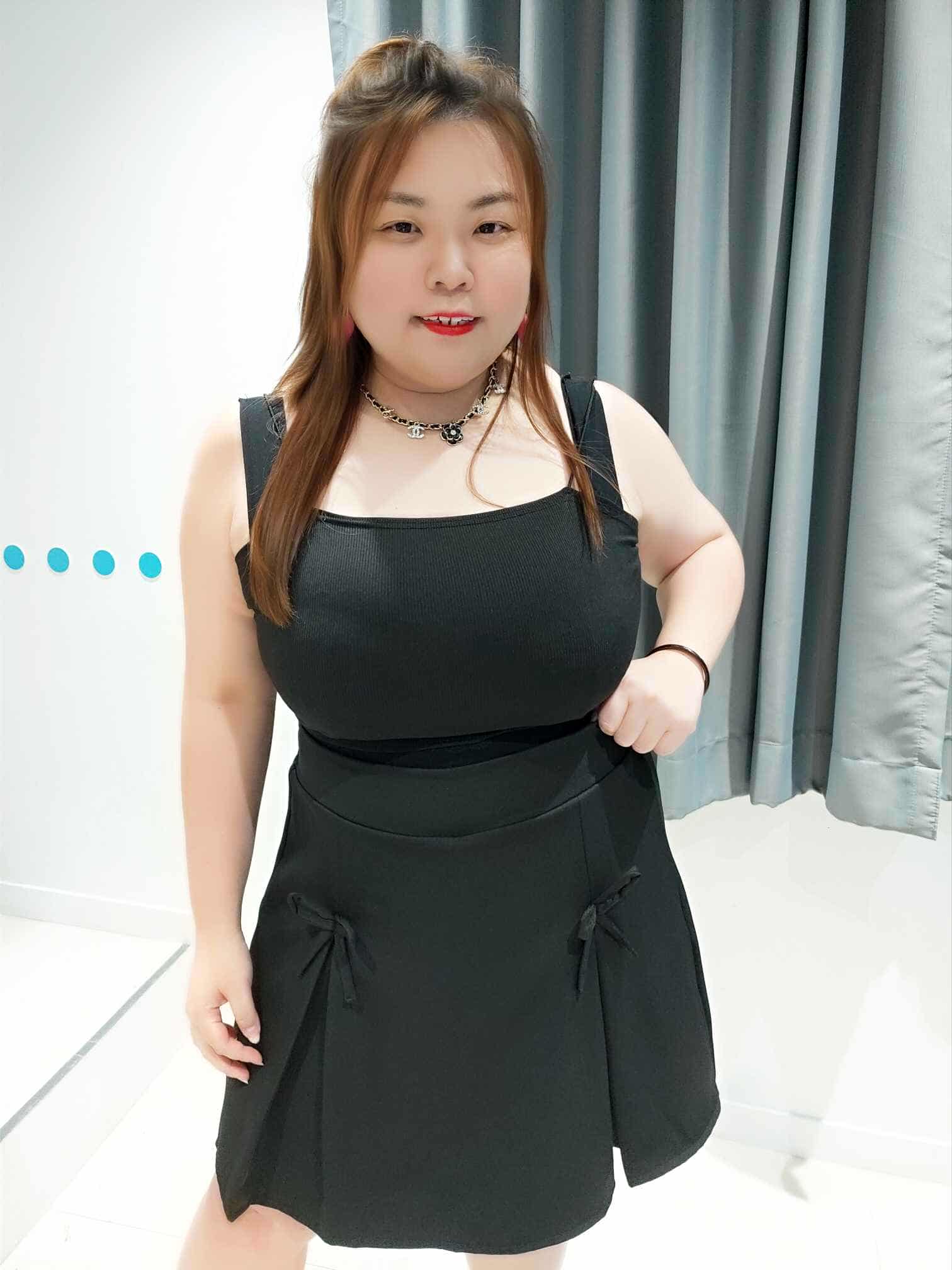 DSE03 前小蝴蝶结开叉设计裤裙