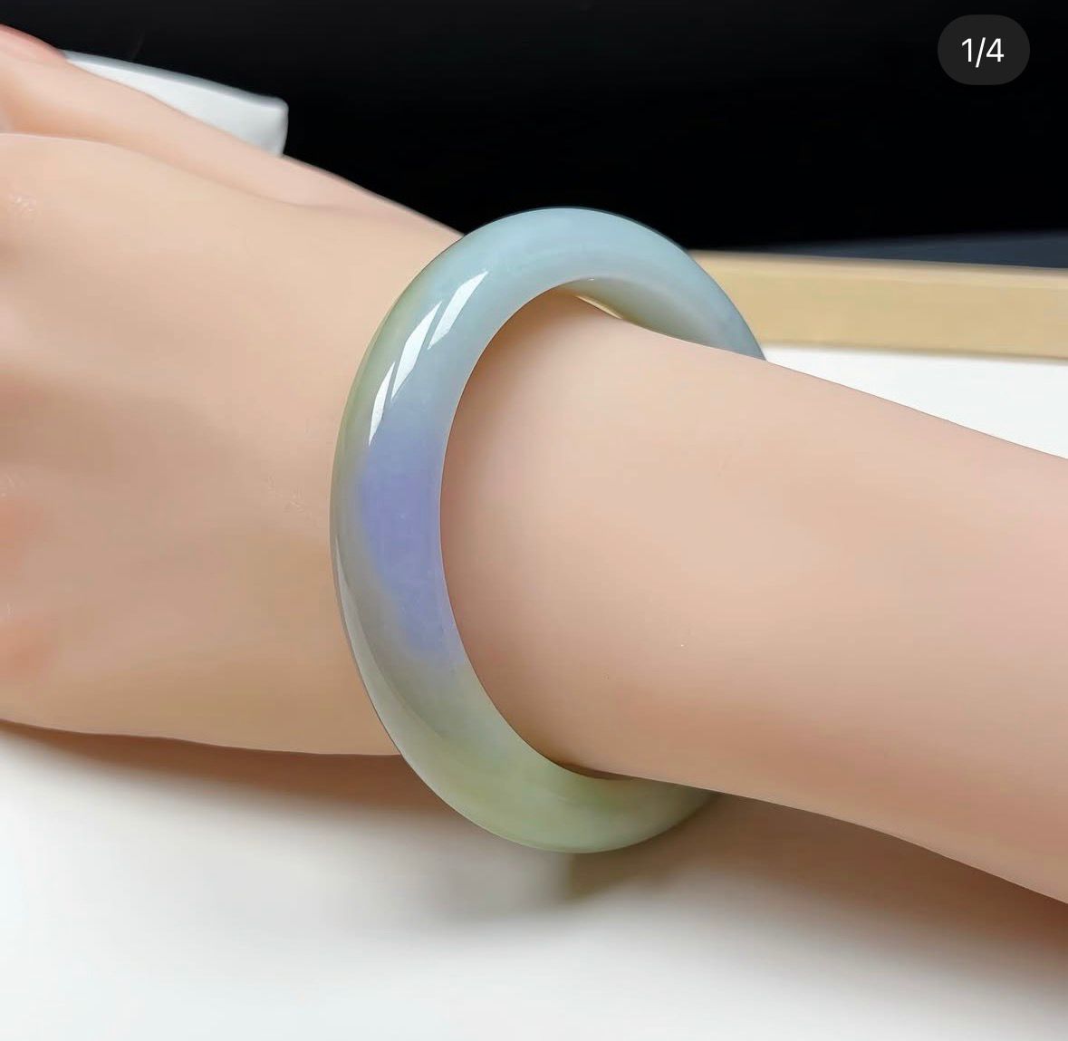 55.5mm 福綠壽三彩翡翠福鐲