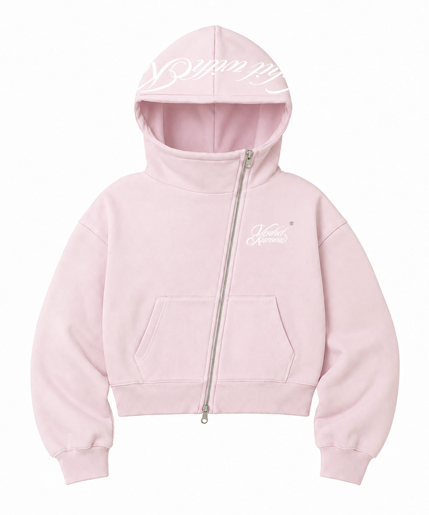 Venhit x Kuromi VK Serif Lettering Side Zip-up Hoodie Pink