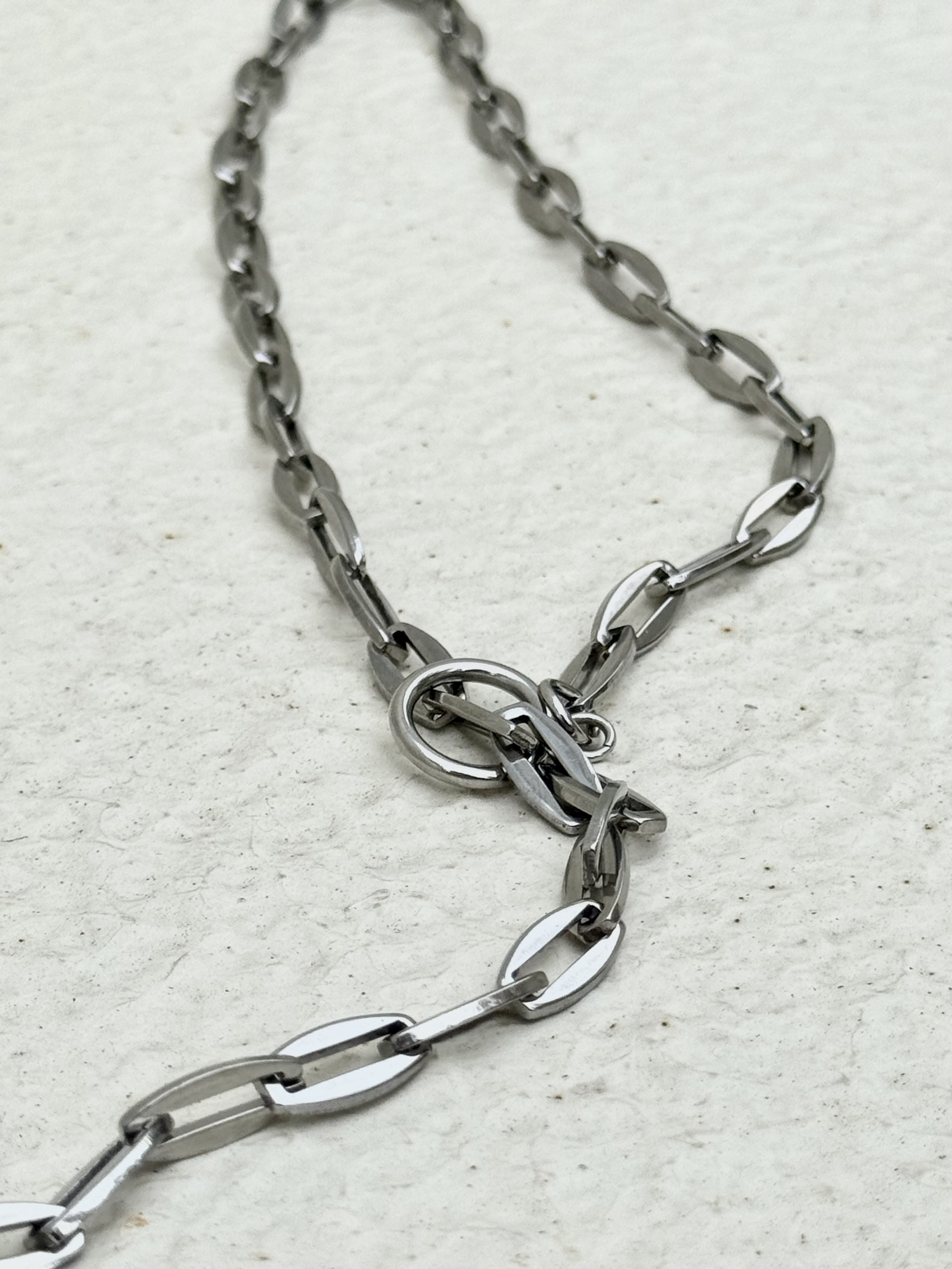 Sliver short adjustable stainless necklace