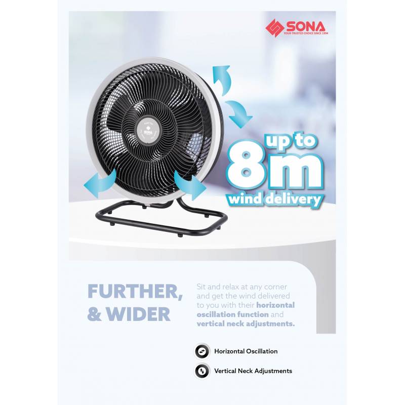 SONA 16” Remote DC Power Stand Fan SSO 6661DCP