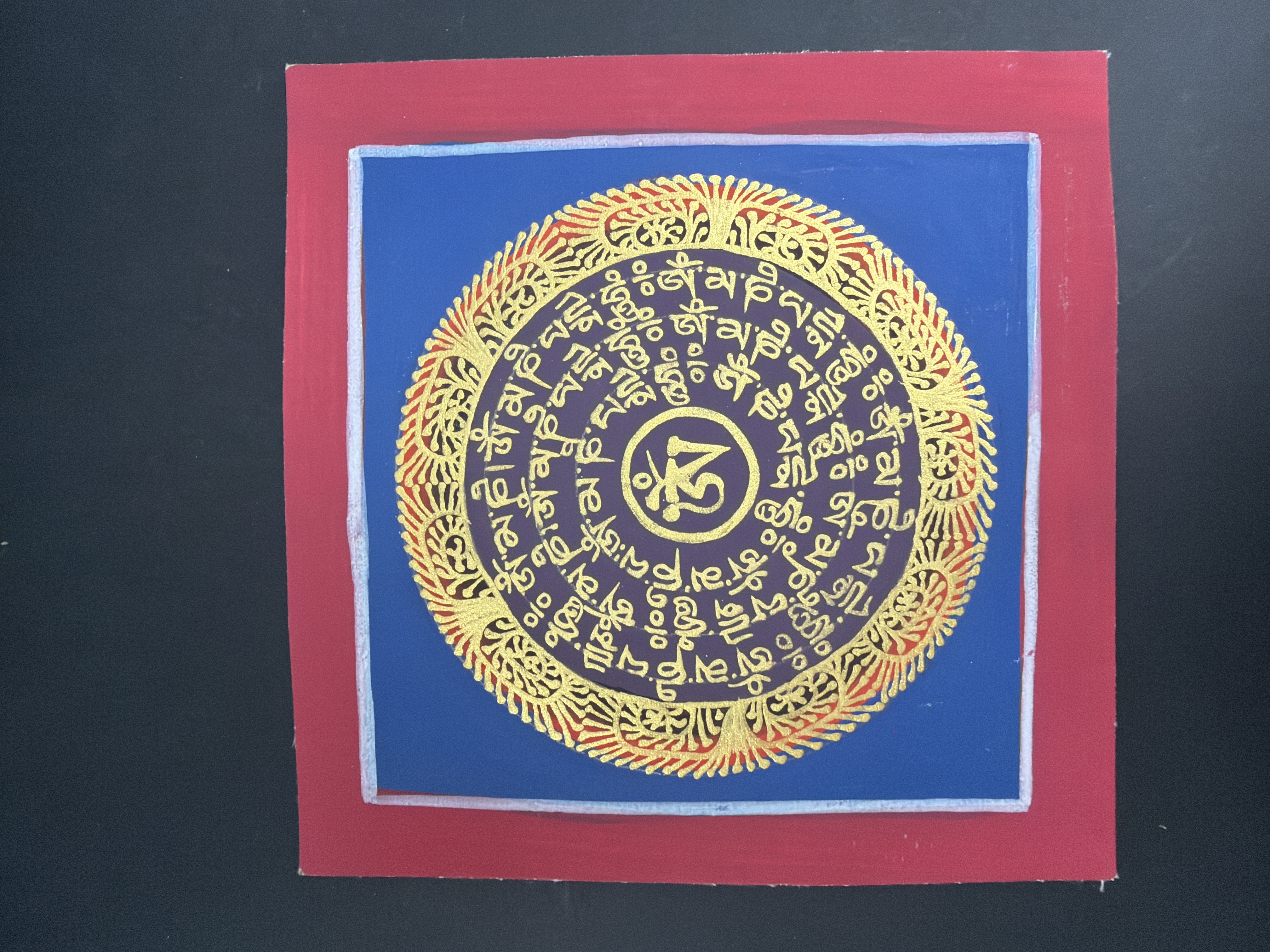 #8 尼泊爾（細）唐卡（六字大明咒）已加持大約12*12cm