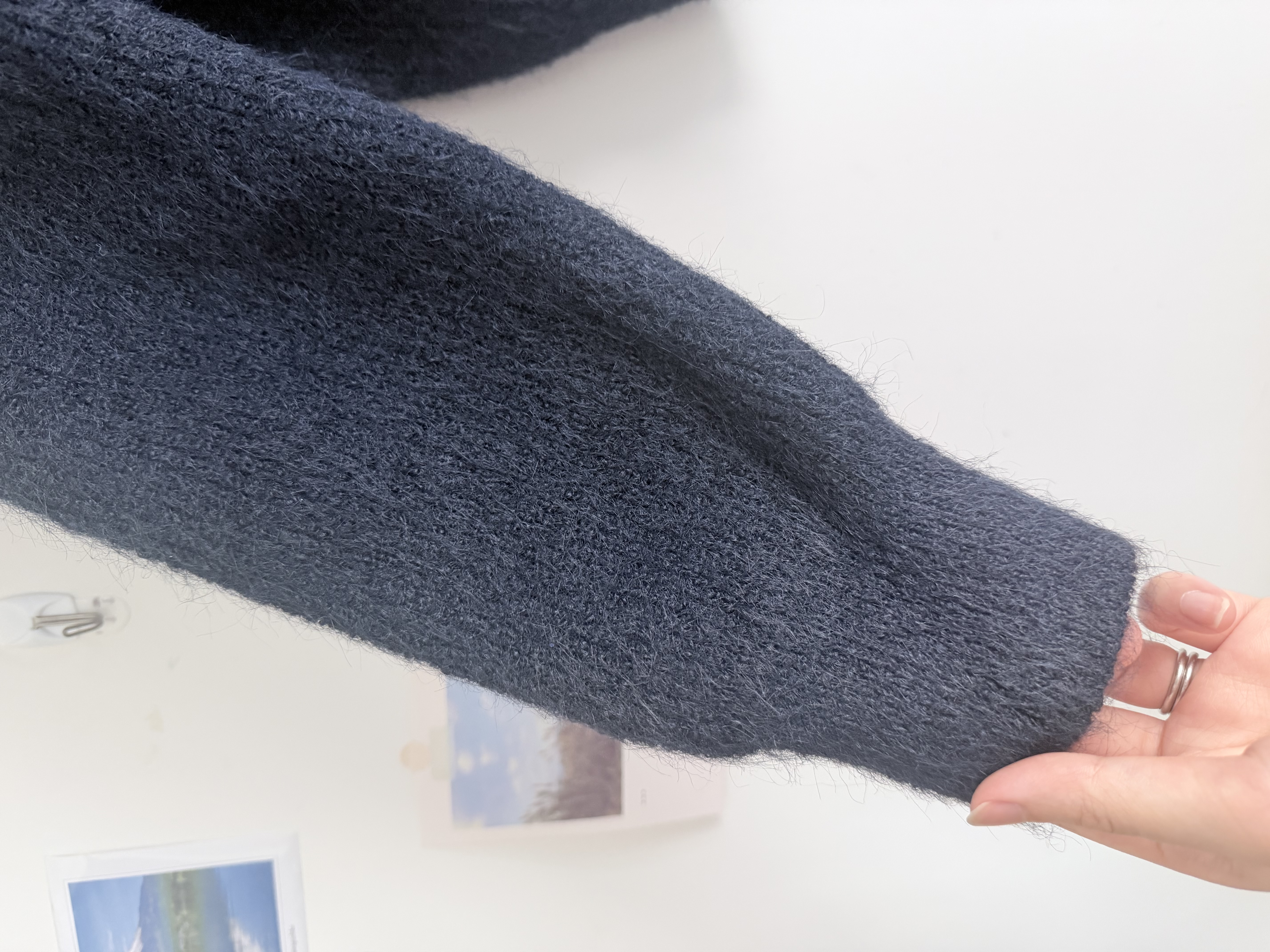 <限量現貨><JP> 新色加入！時尚設計感～牛仔布拼 Knit Cardigan* 2色入