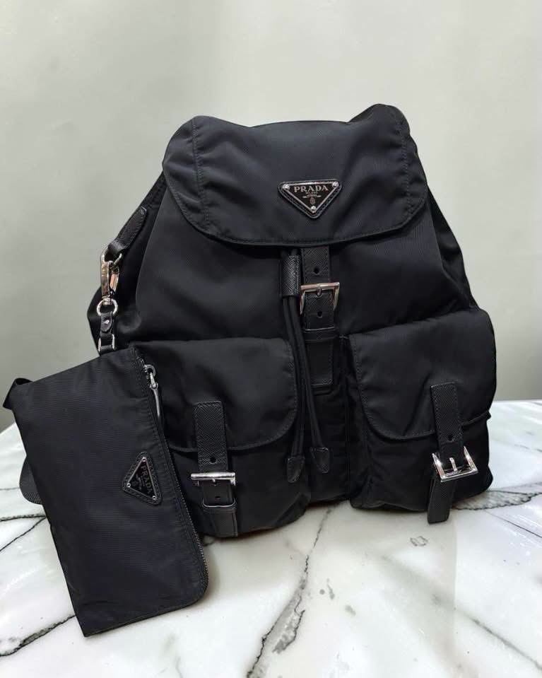 Prada re-nylon backpack  100%Authentic, 98%new  ✅pouch ✅nfc ✅dust bag  