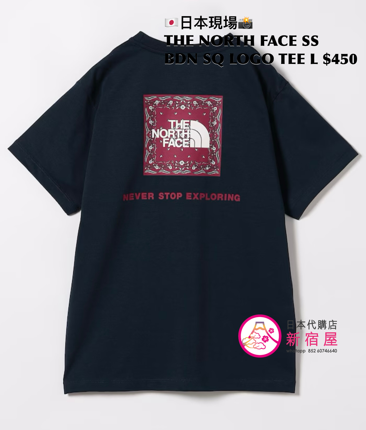 THE NORTH FACE S/S BANDANA SQUARE LOGO TEE