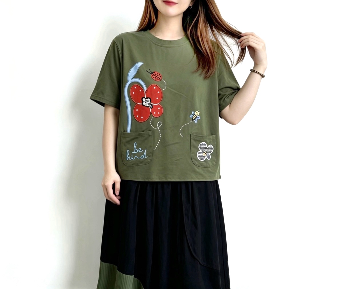 ☀️夏日優惠☀️ 日系刺繡print Tee