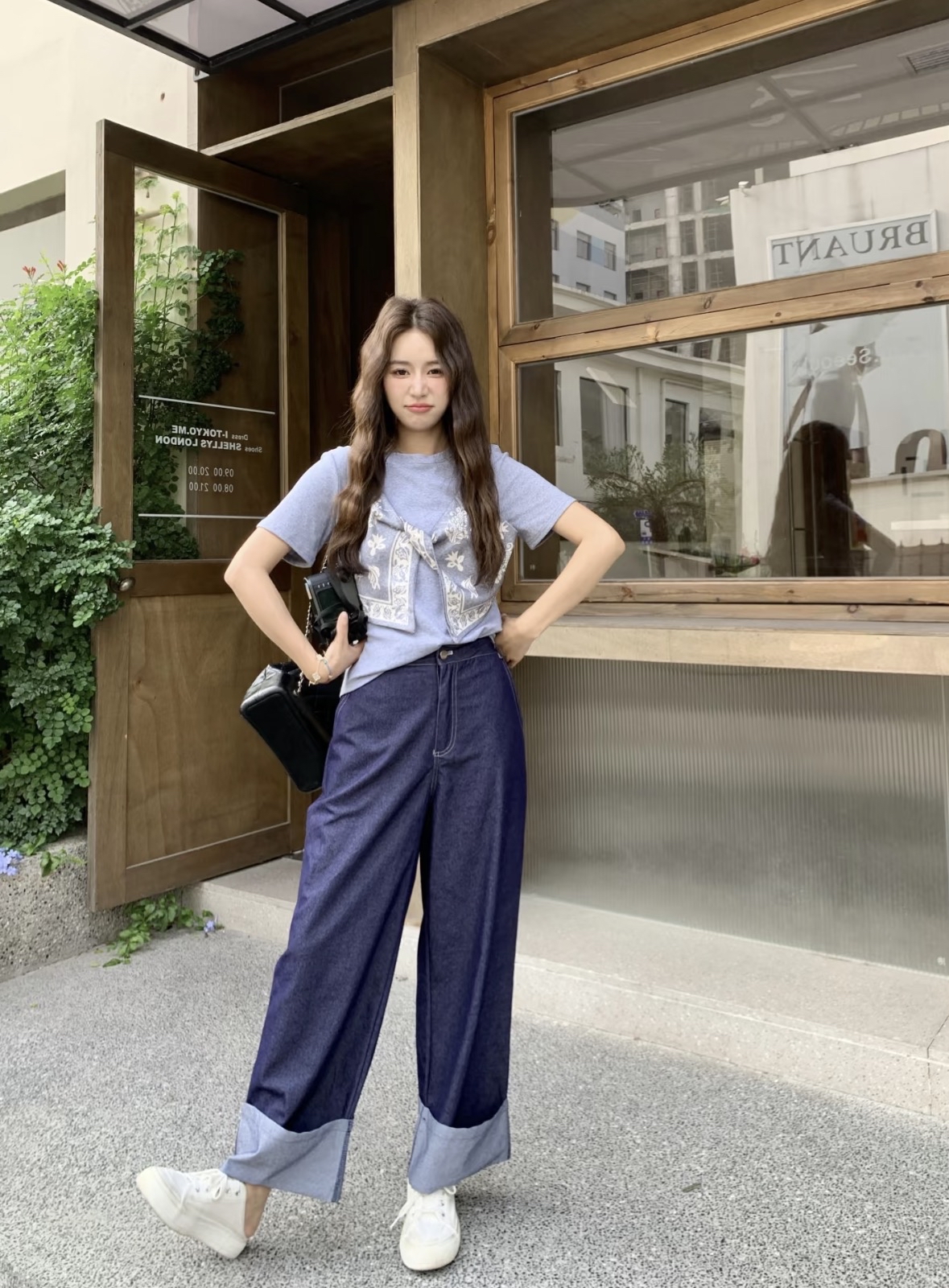 TP408韩系丝巾上衣