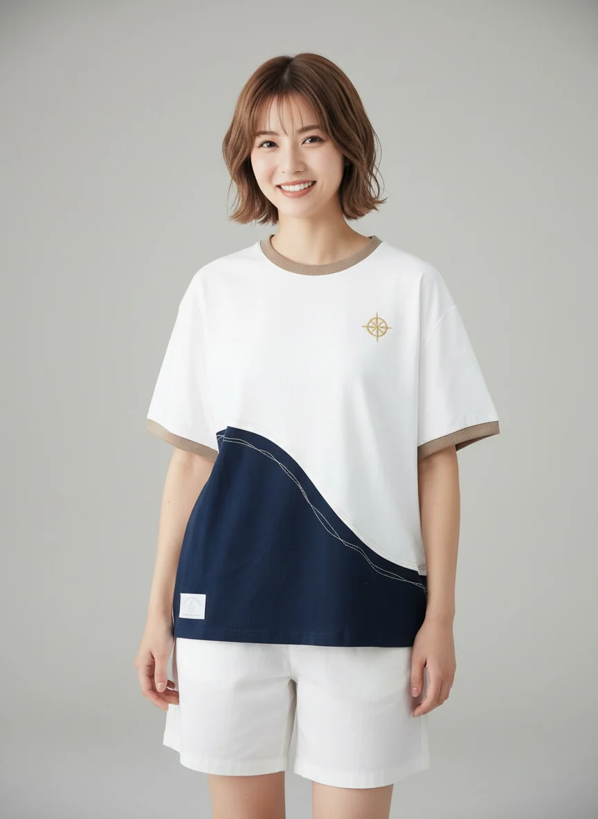 MOMOJI Antibes Tee (2-French Riveria Blue) | Hooman (Adult/Kids)