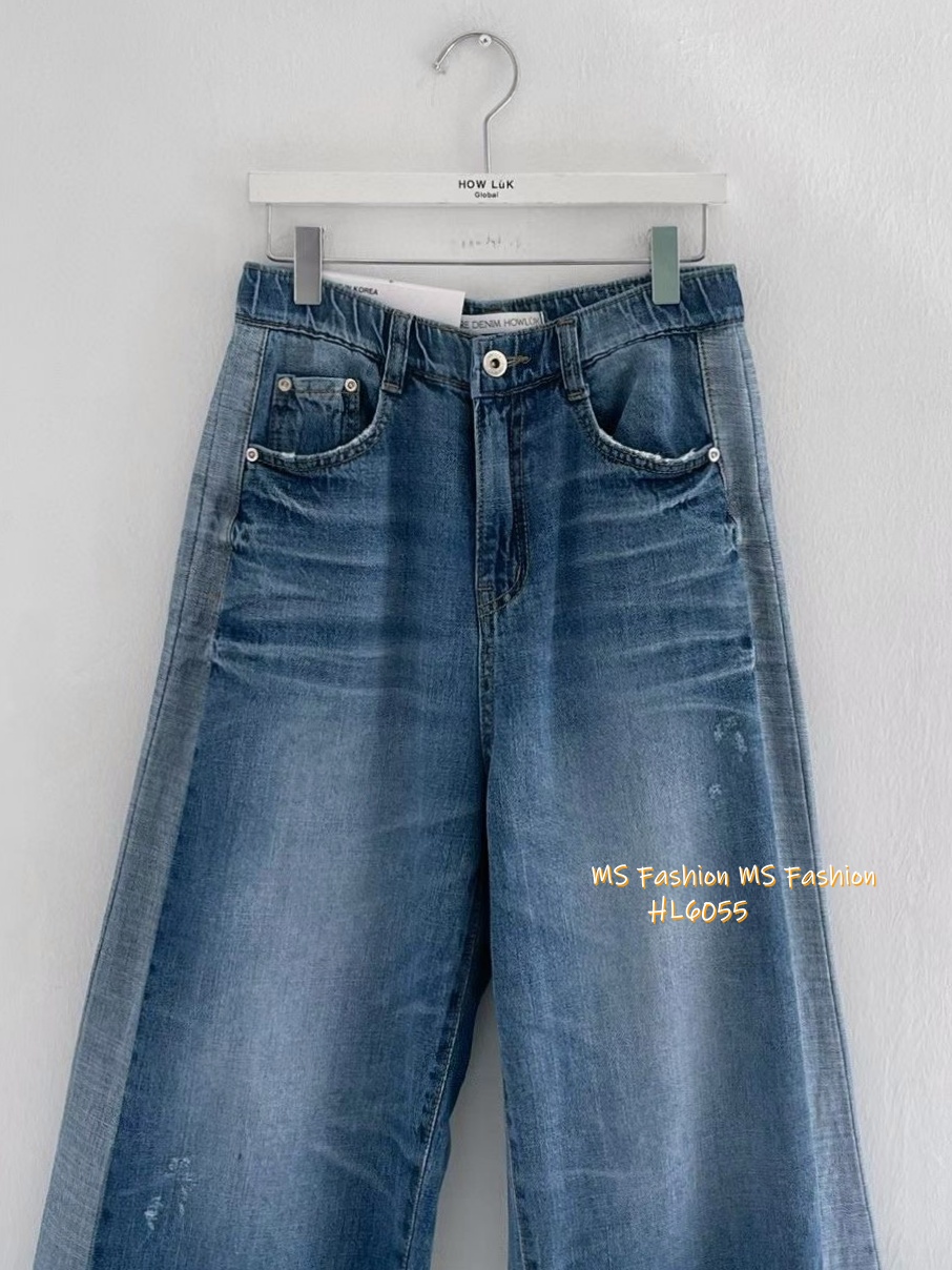 HL6055 韓國🌼Howluk拼色闊筒微喇叭牛