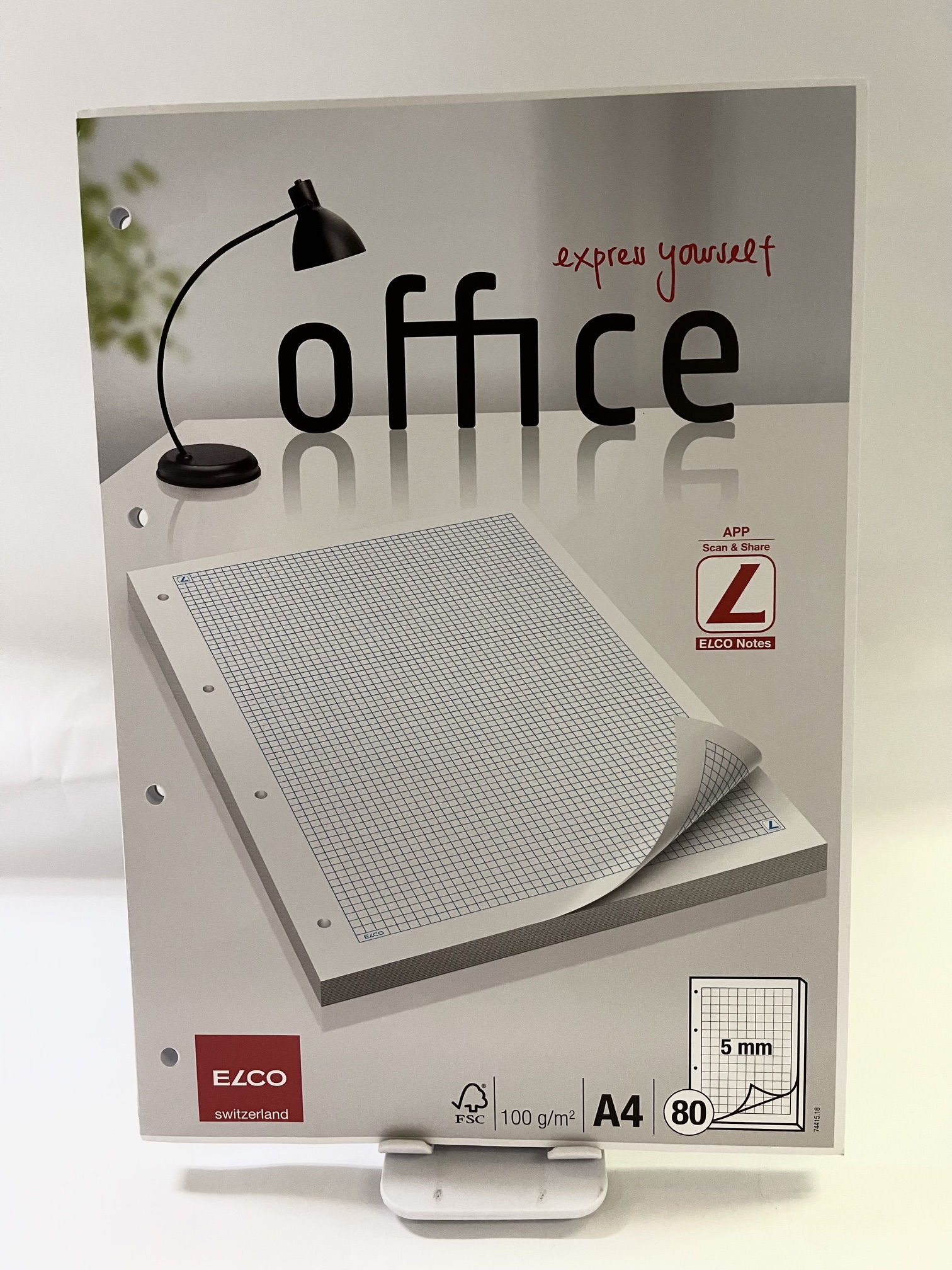 ELCO 瑞士艾奧柯牌Office系列 100gsm A4 5mm格仔 筆記簿 / 速記簿 