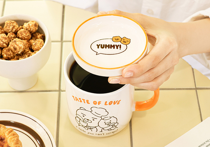 Ryan & 春植 陶瓷杯 連零食小碟 (380ml)