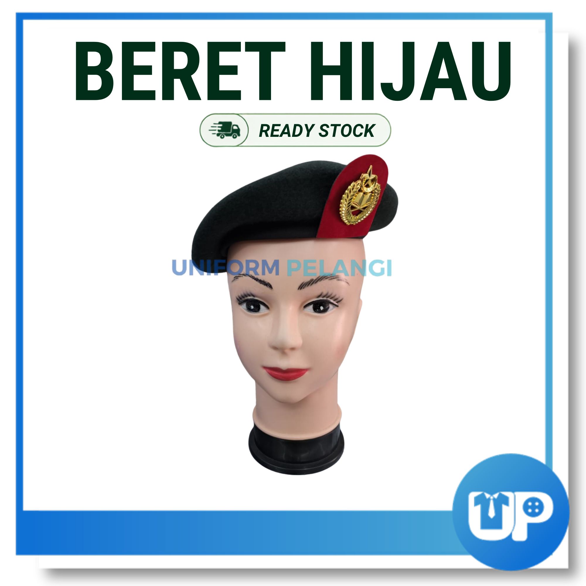 KANGOL Beret Hijau Sekolah Kokurikulum Beruniform Persatuan 100% Wool Brand Kangol