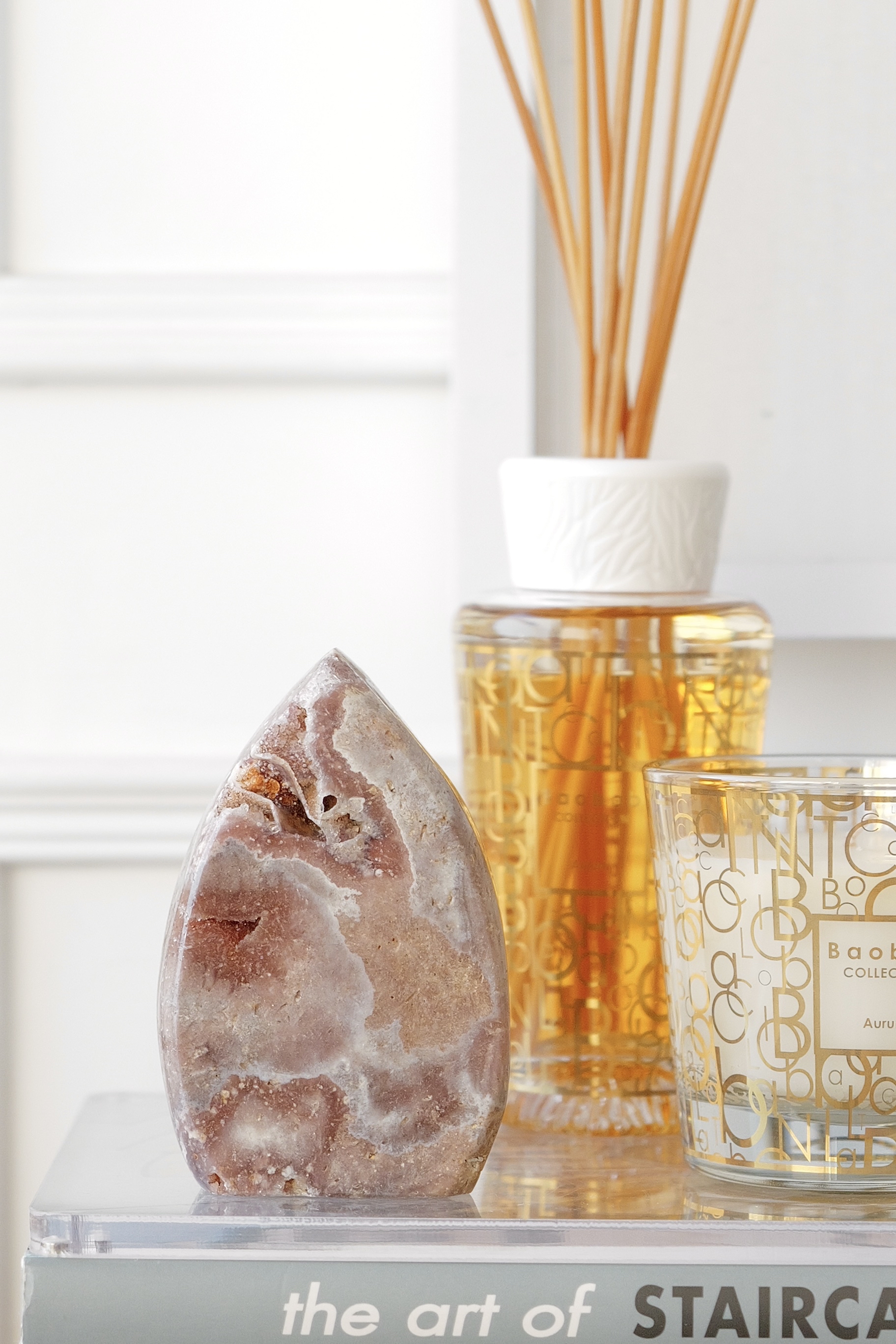 ༒ 11.7cm粉紅紫水晶 晶牙火焰形原石柱擺件༒ PA.7075CA8G5TS-RA28*5NM