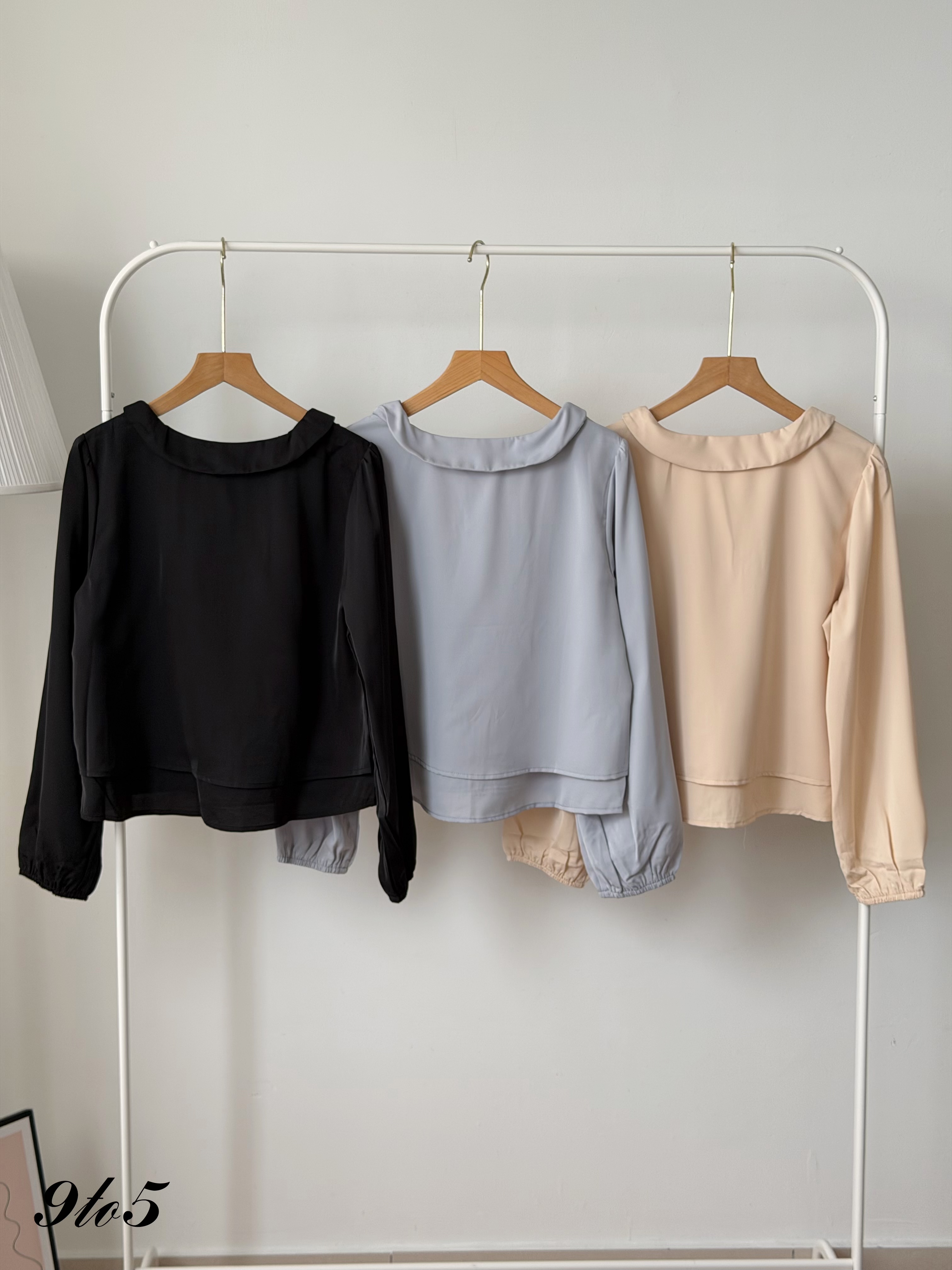T4518 Bow-tie Long Sleeve Blouse - 3 Colors 