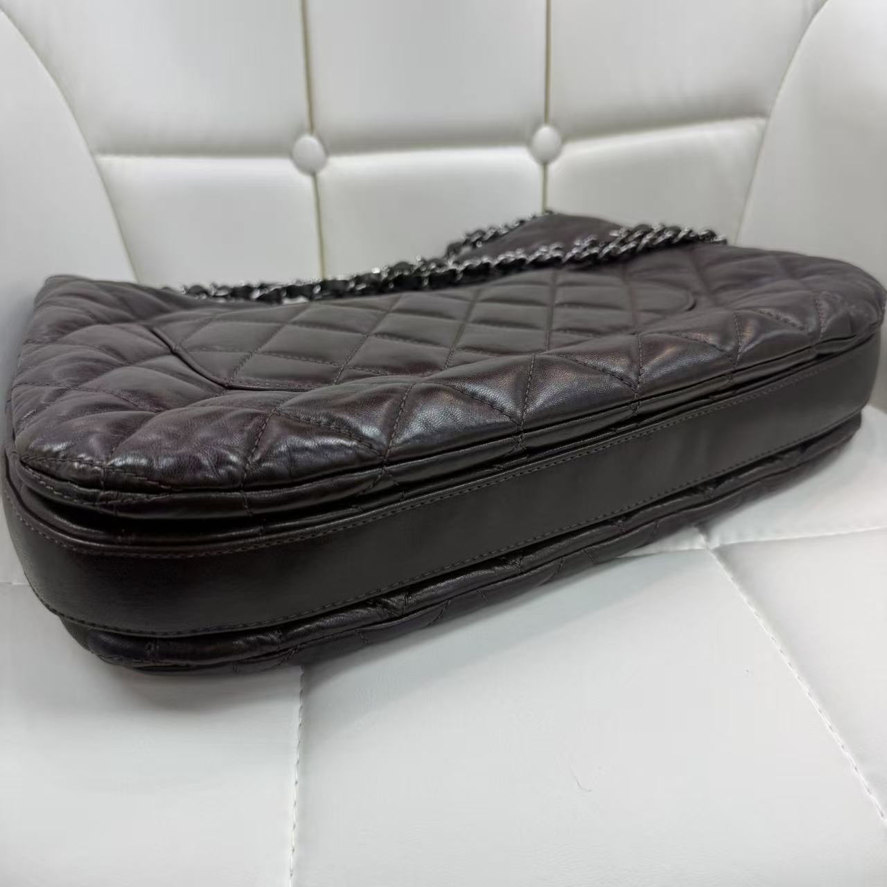 Chanel 中古啡色風琴包大容量