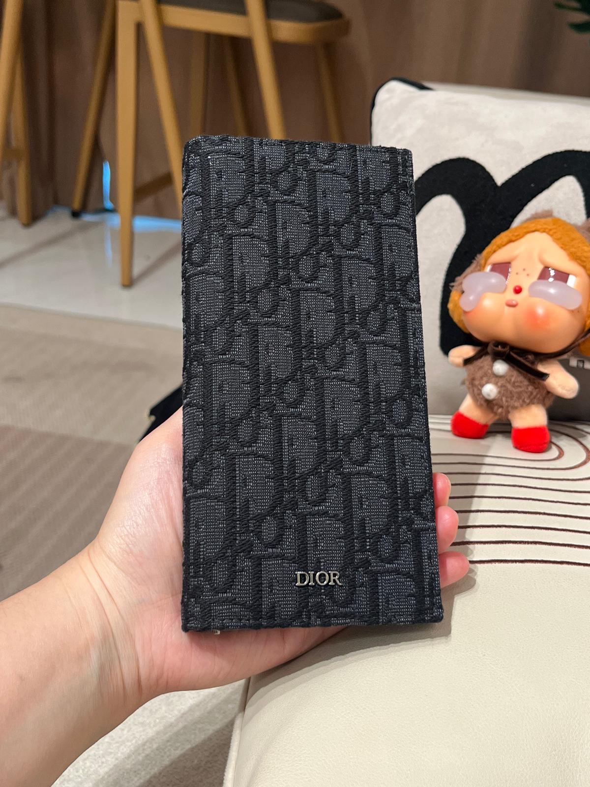 未使用品 Dior Long Vertical Wallet Black Dior Oblique Jacquard 100%Authentic, Unused ✅Box