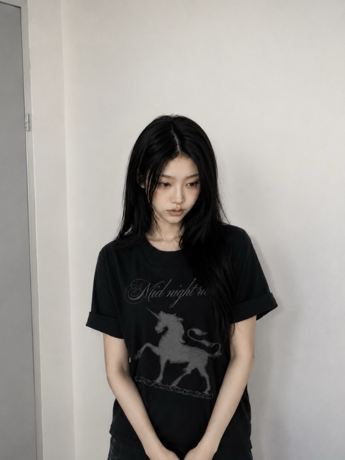 Unicorn Lettering Graphic Short Sleeve Top