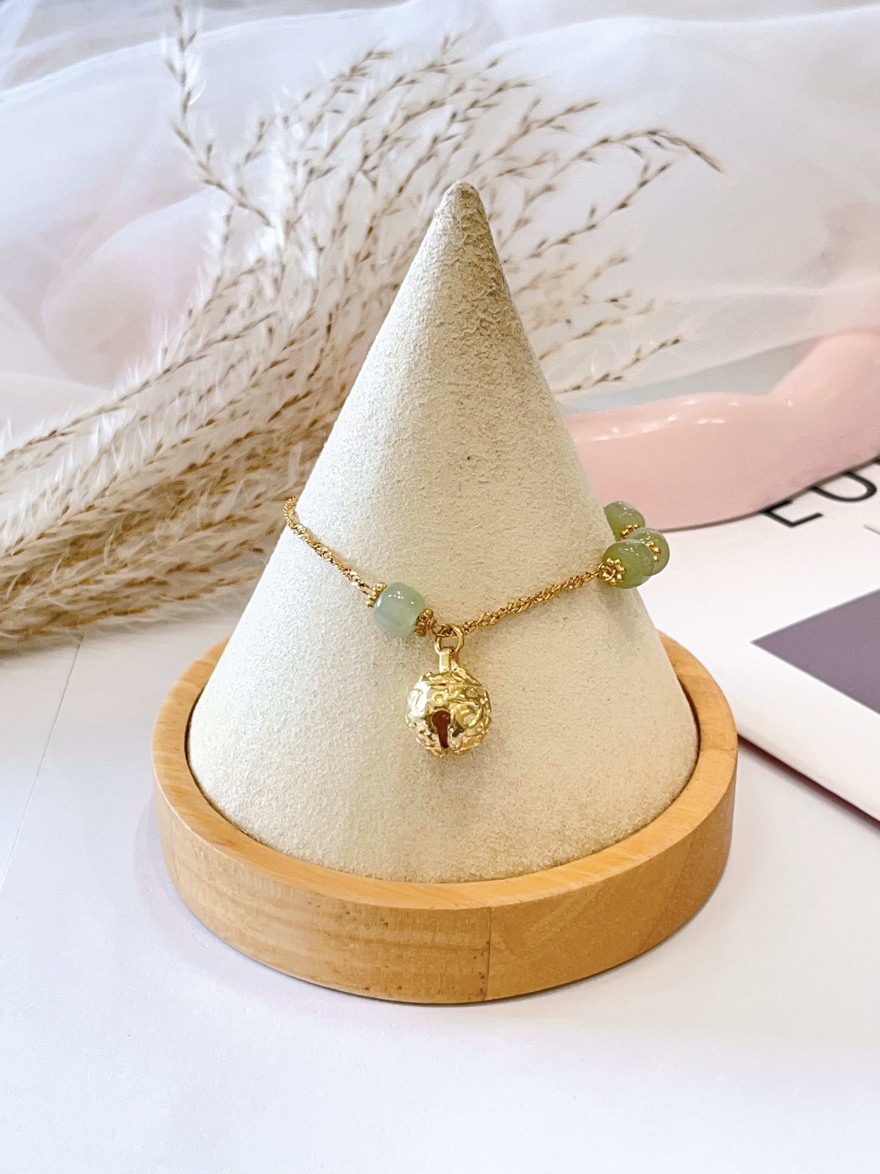 🔔 福铃 × 和田玉手串 Fortune Bell Charm & Hetian Jade  | 7mm