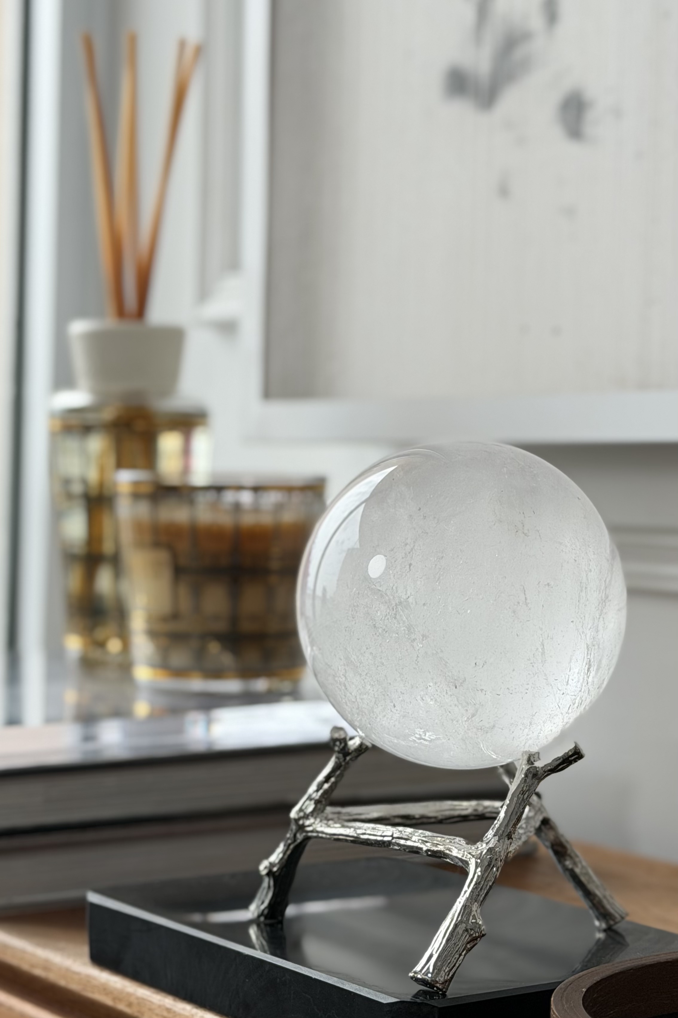  ༒1.1kg+白水晶球༒ CQOO62C7FG11mS-RA10*6tm  