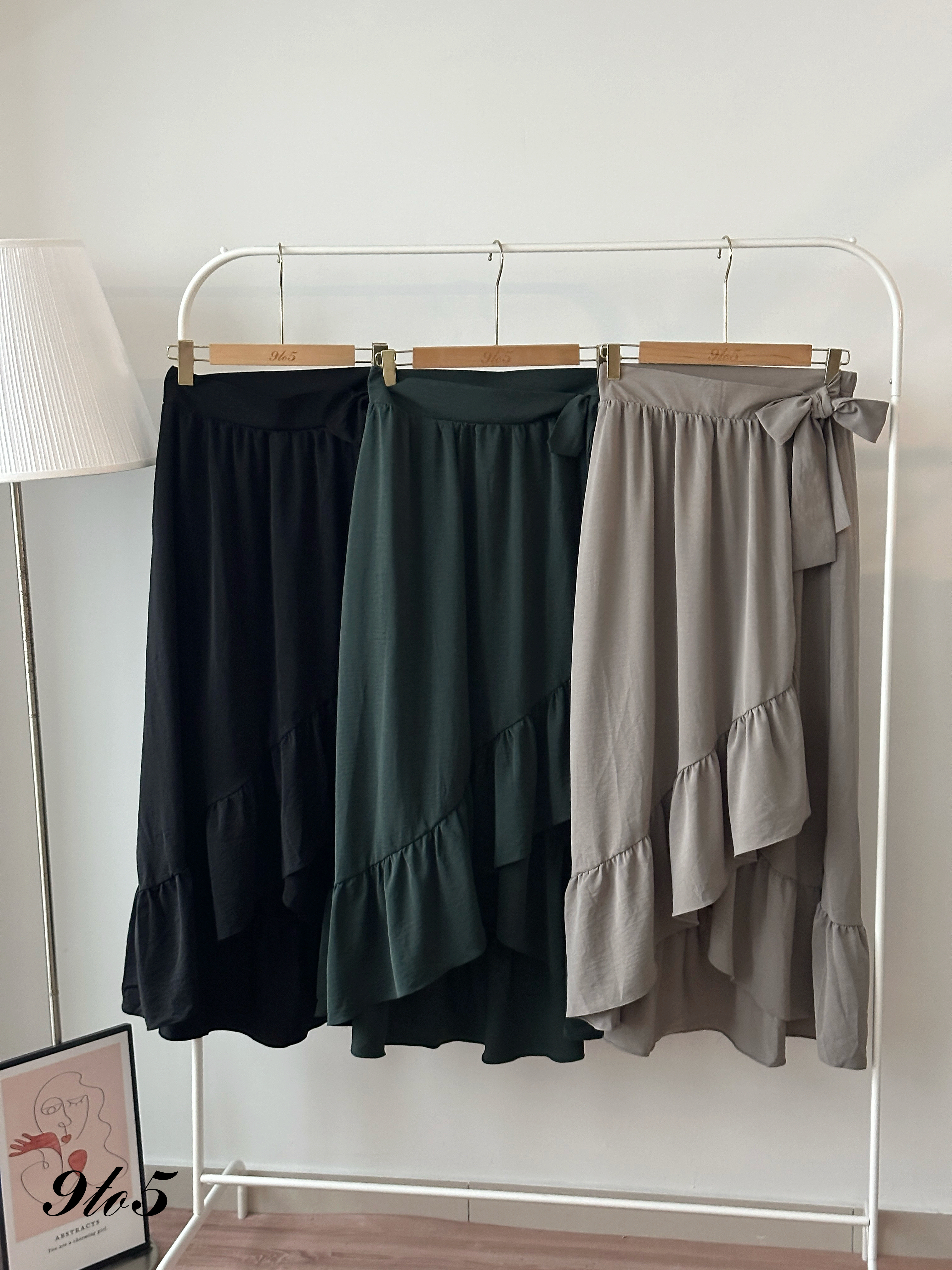 S2007 Ruffle Wrap Skirt - 3 Colors 