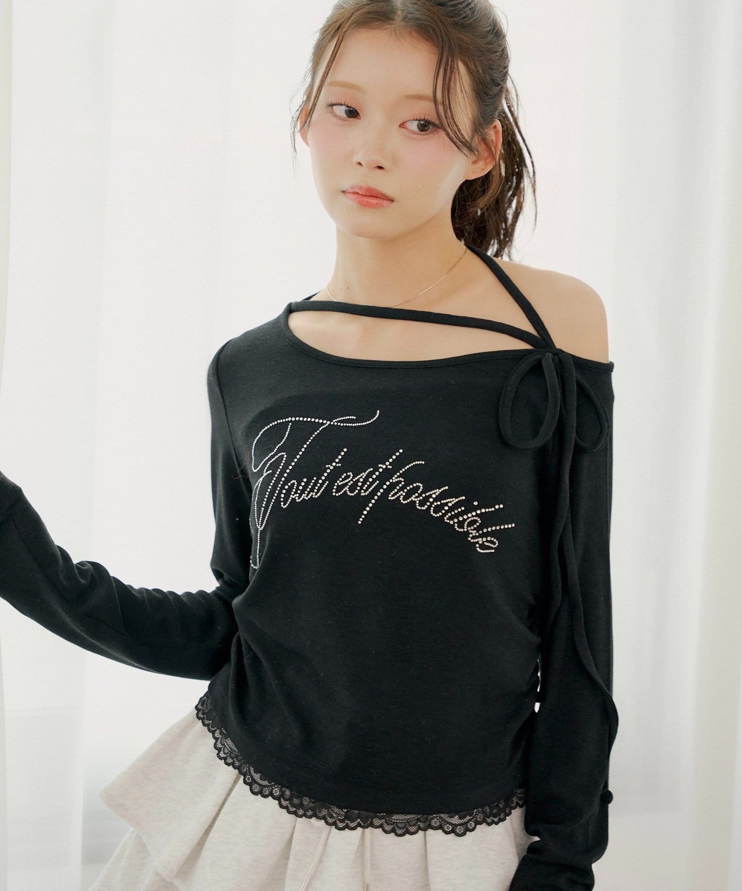 4月連線貨品 - 日本女裝水鑽Logo單肩T